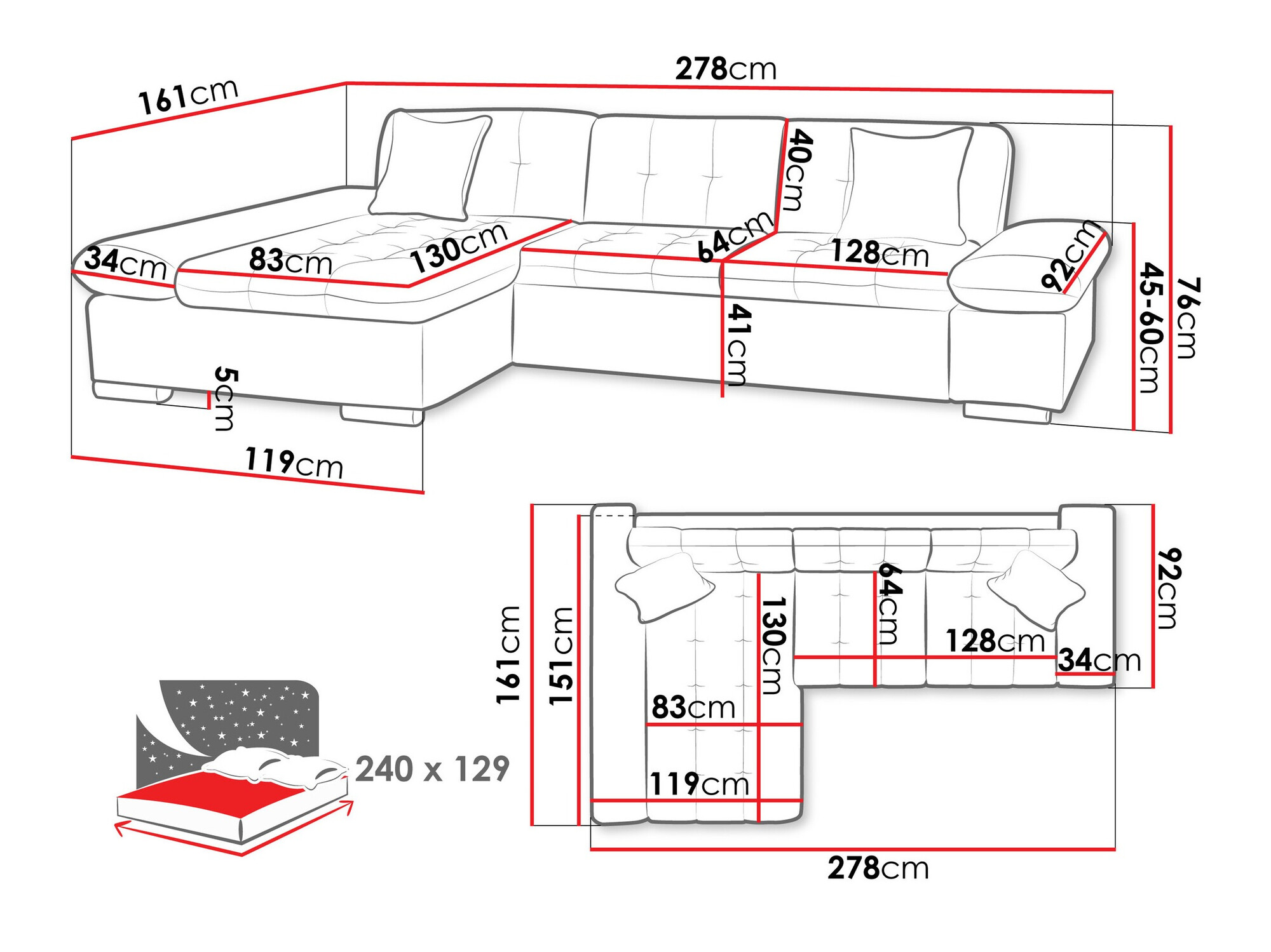 Hoekbank Comfivo 152 (Soft 017 + Soul 17)