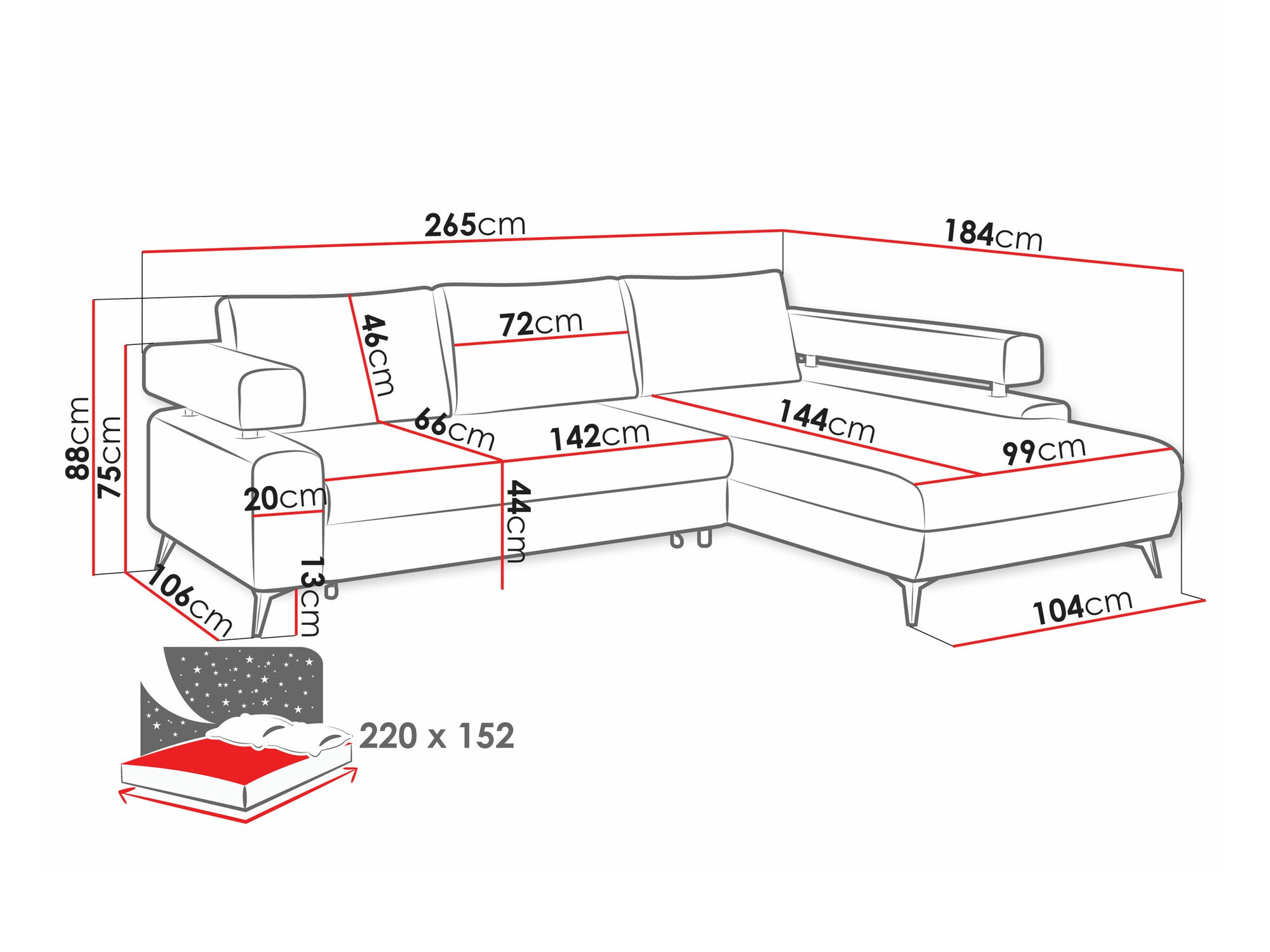Hoekbank Lincoln 199 (Primo 61)
