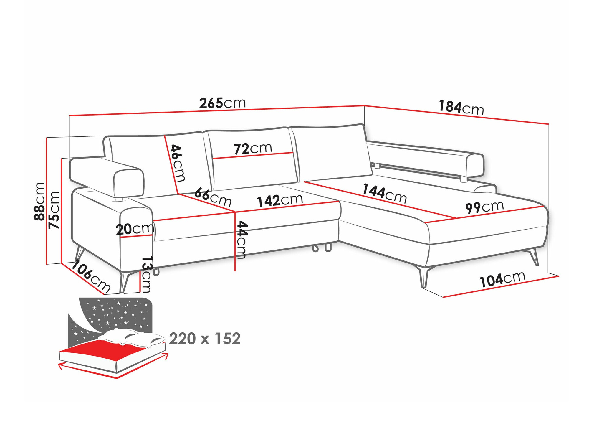 Hoekbank Lincoln 199 (Primo 84)