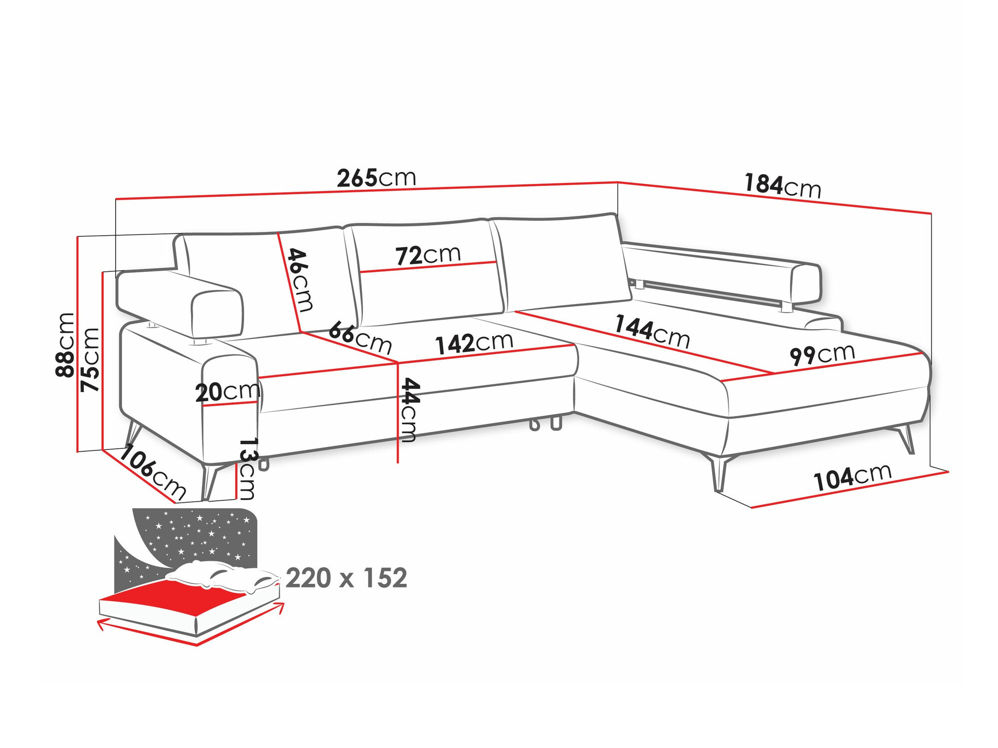 Hoekbank Lincoln 199 (Primo 96)