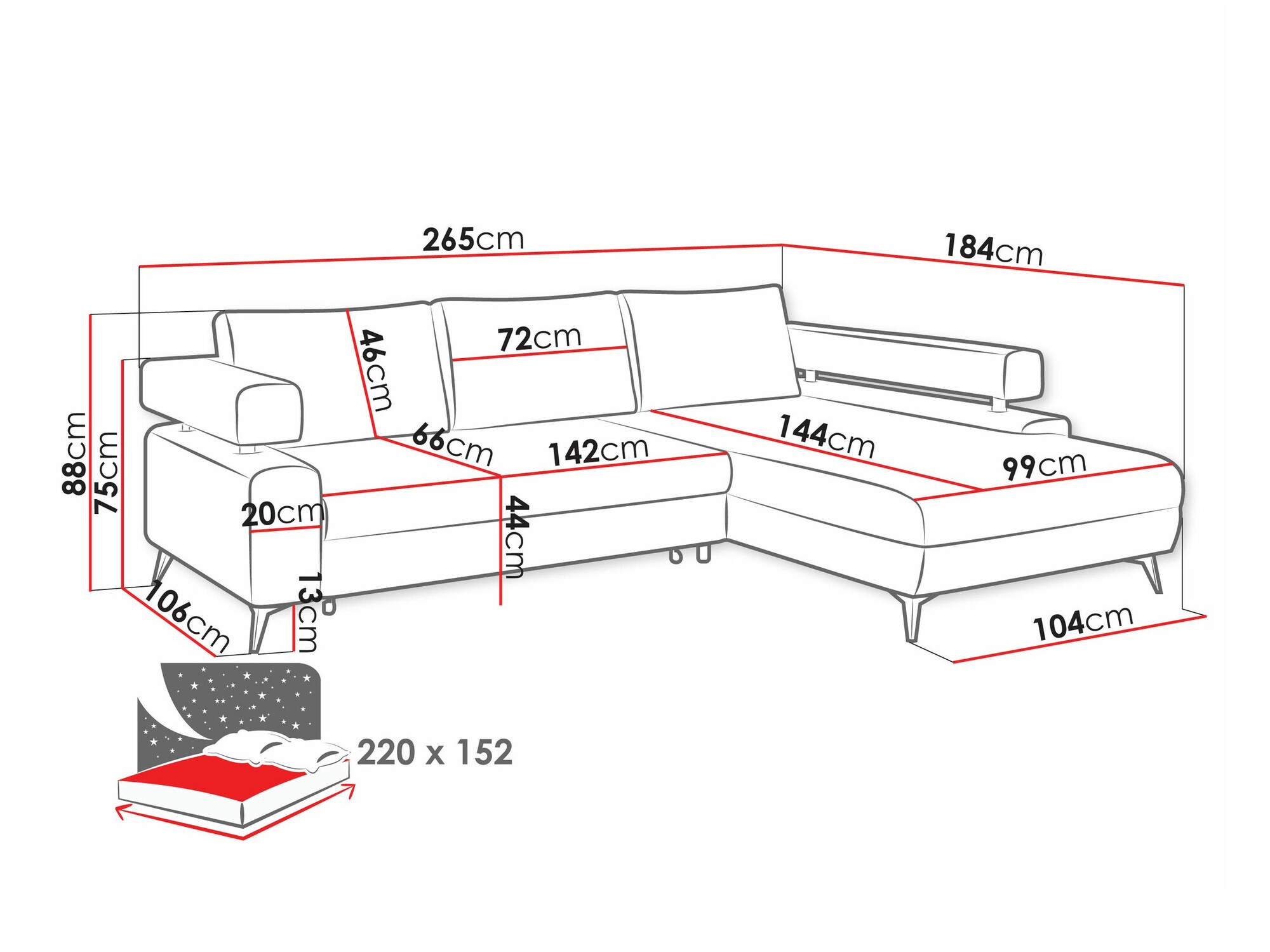 Hoekbank Lincoln 199 (Primo 96)