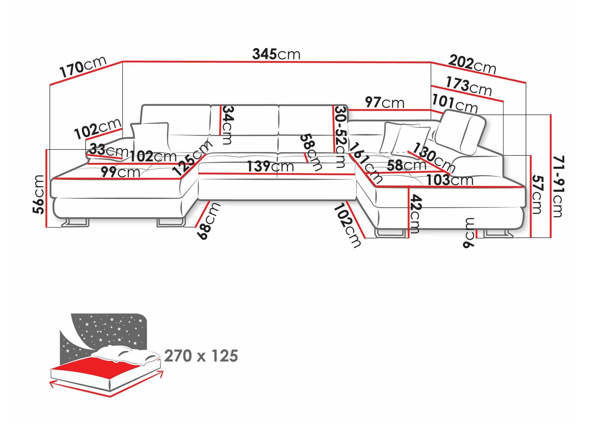 Hoekbank Comfivo 190 (Soft 017 + Lux 05)
