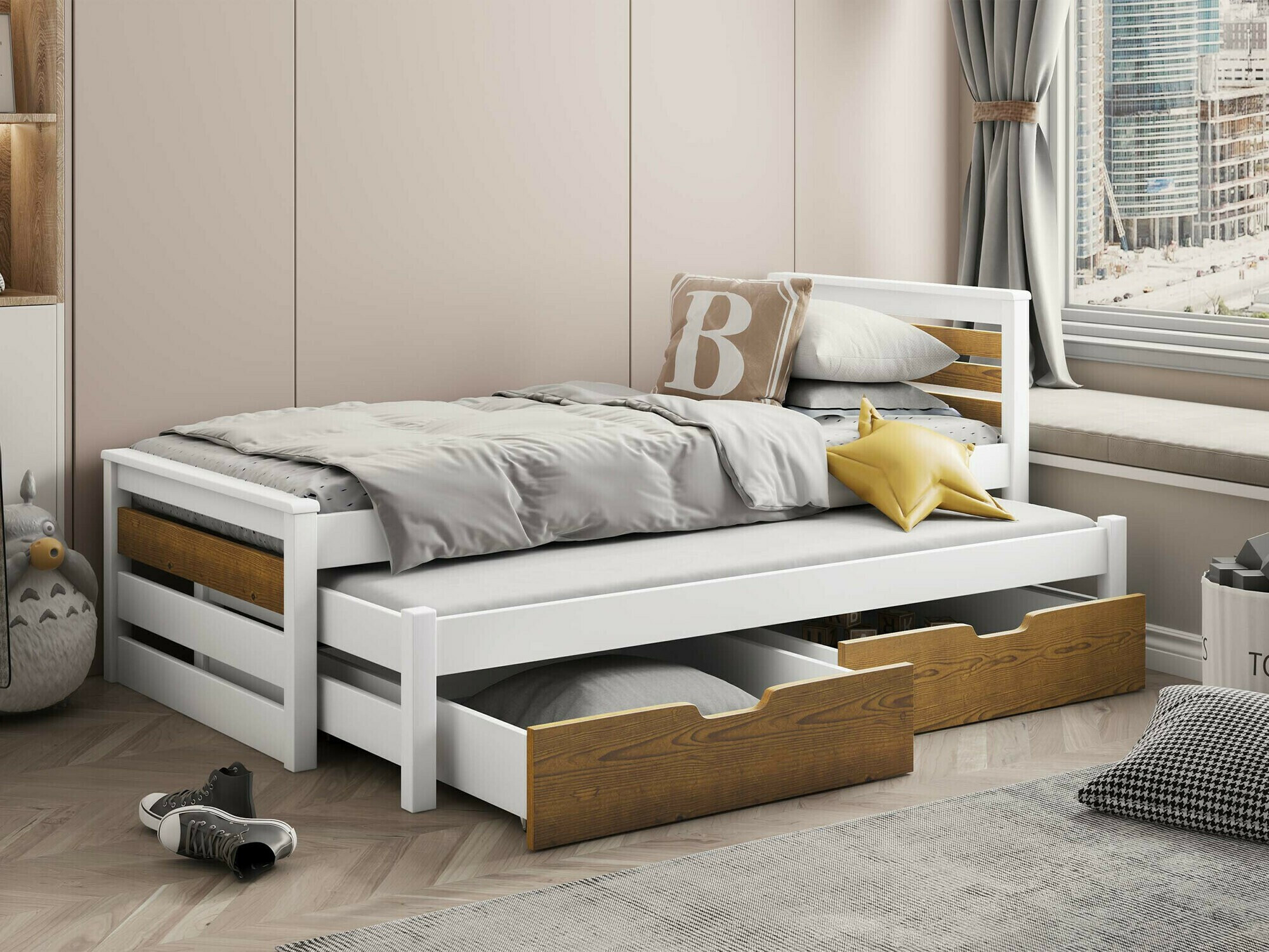 Bed Henderson 169 (Wit + Sonoma eik)