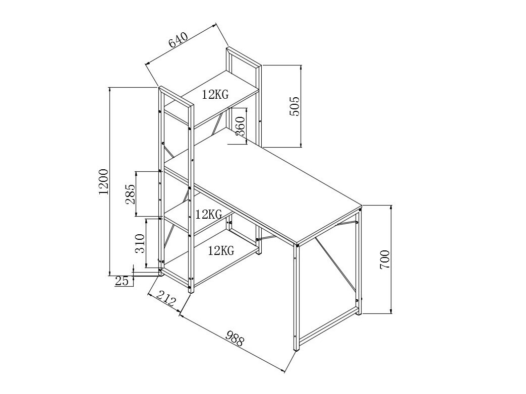 Bureau Houston 1888 (Sonoma eik + Wit)