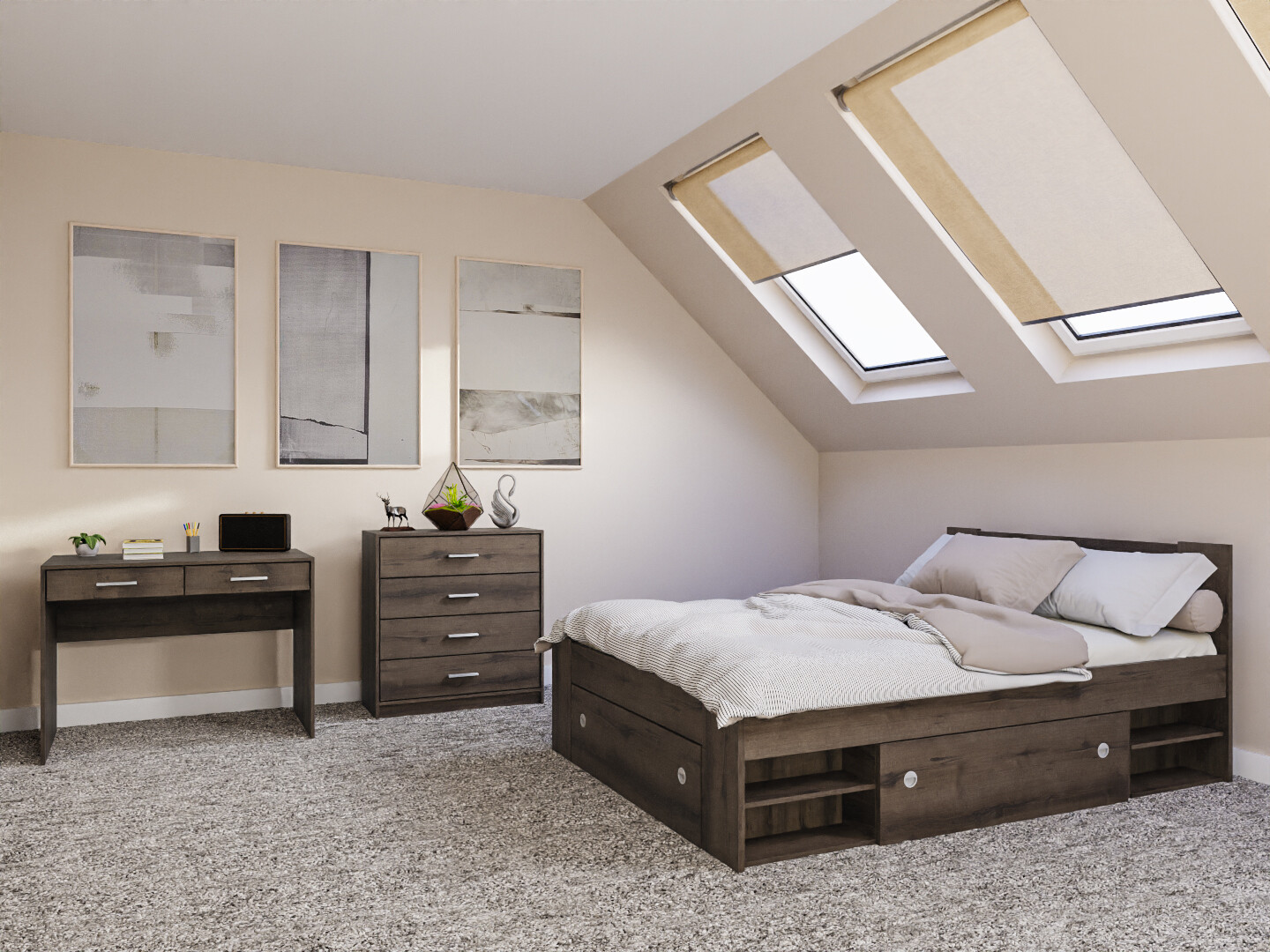 Slaapkamer set Novsore 155 (Donkere eik)