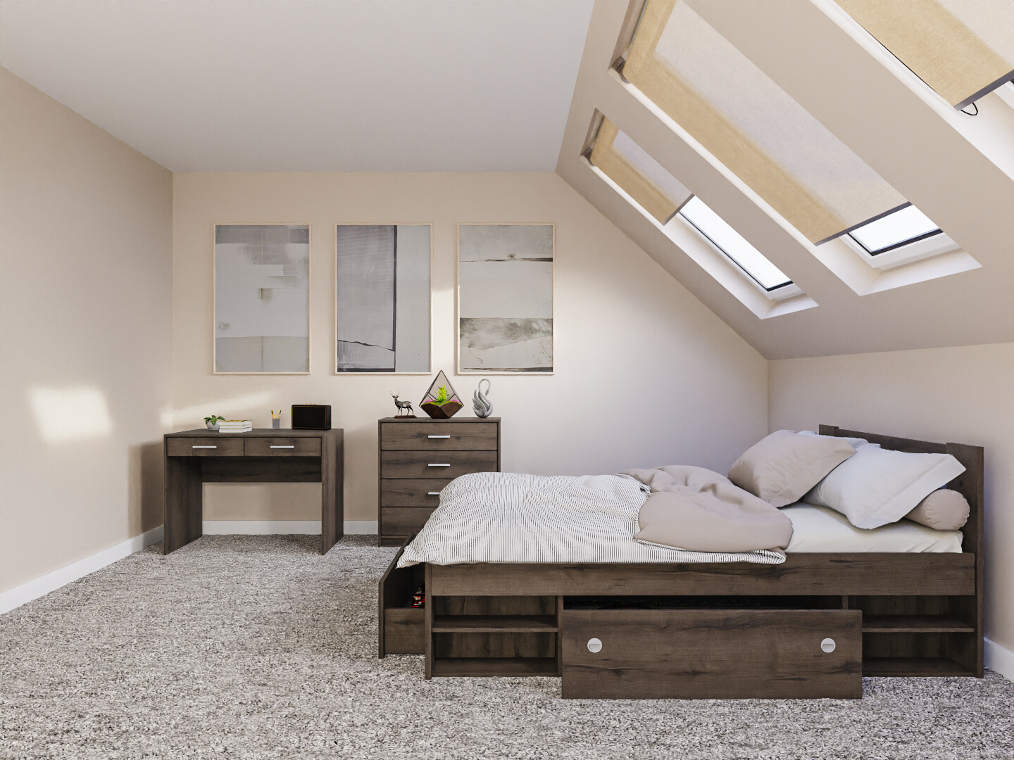 Slaapkamer set Novsore 155 (Donkere eik)