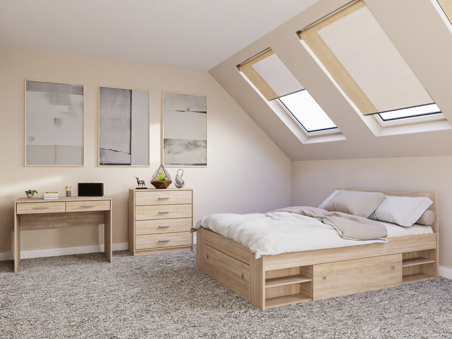 Slaapkamer set Novsore 155 (Sonoma eik)