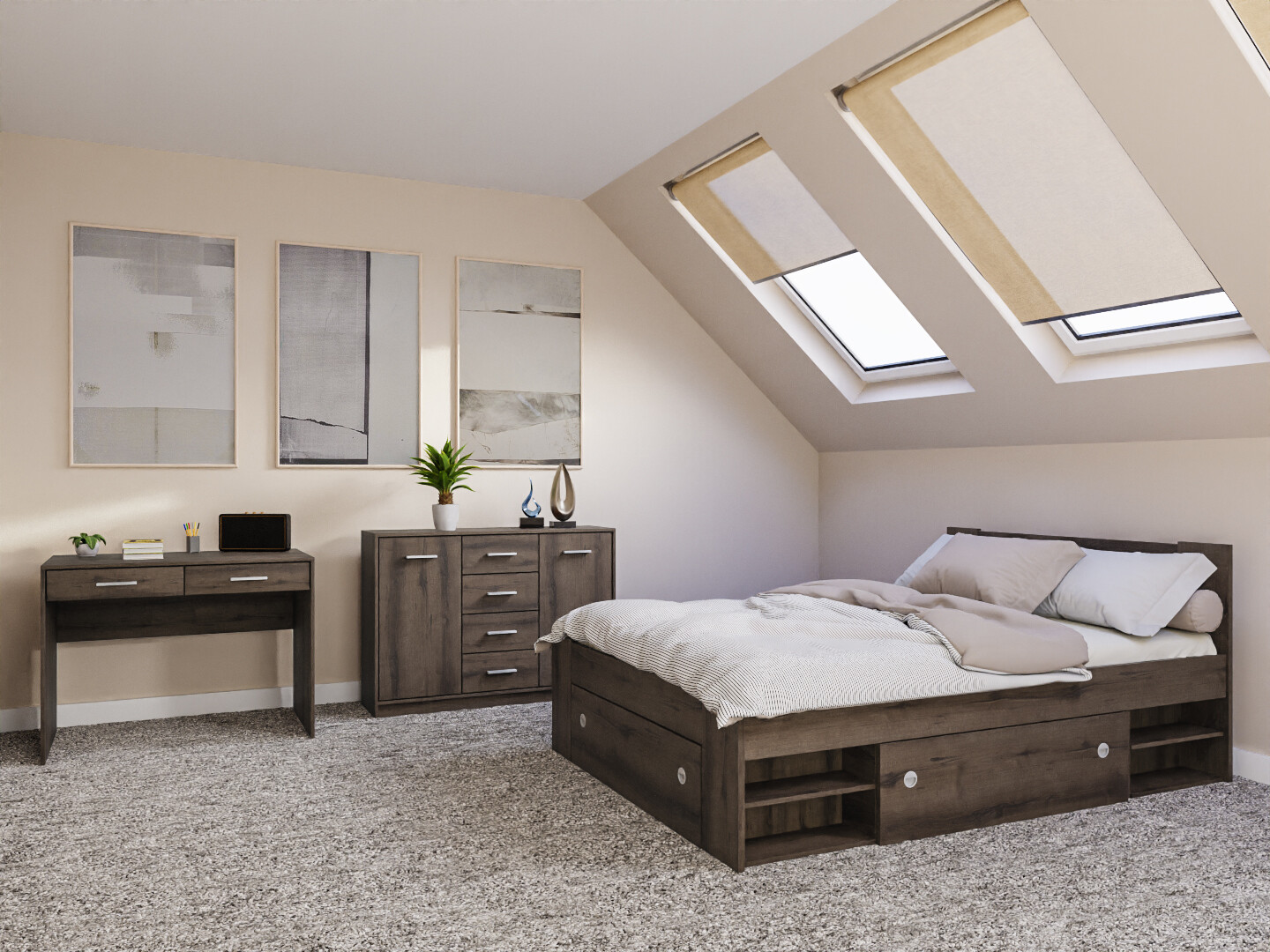 Slaapkamer set Novsore 156 (Donkere eik)