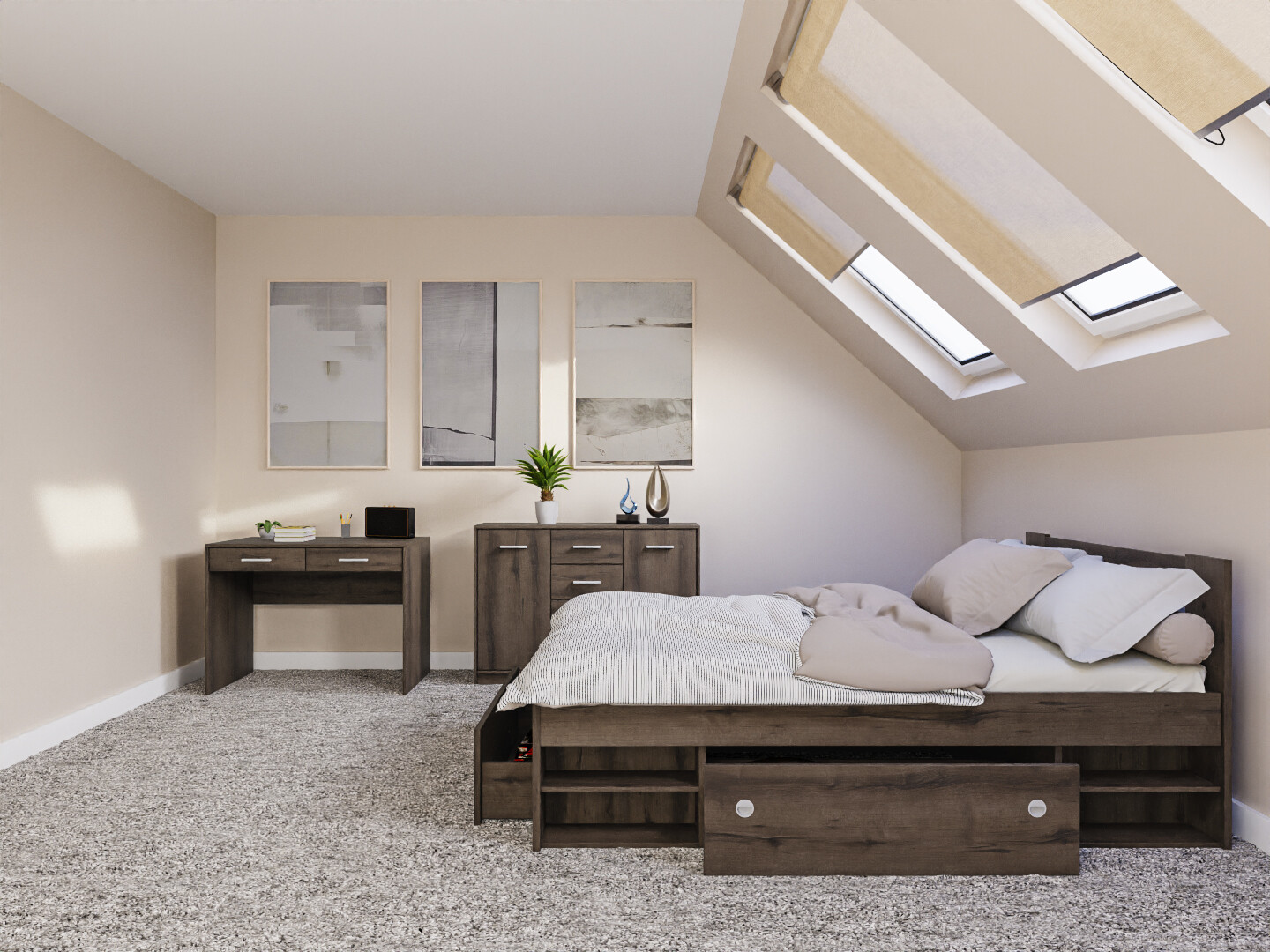 Slaapkamer set Novsore 156 (Donkere eik)