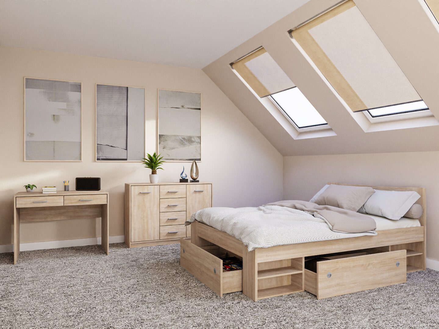 Slaapkamer set Novsore 156 (Sonoma eik)