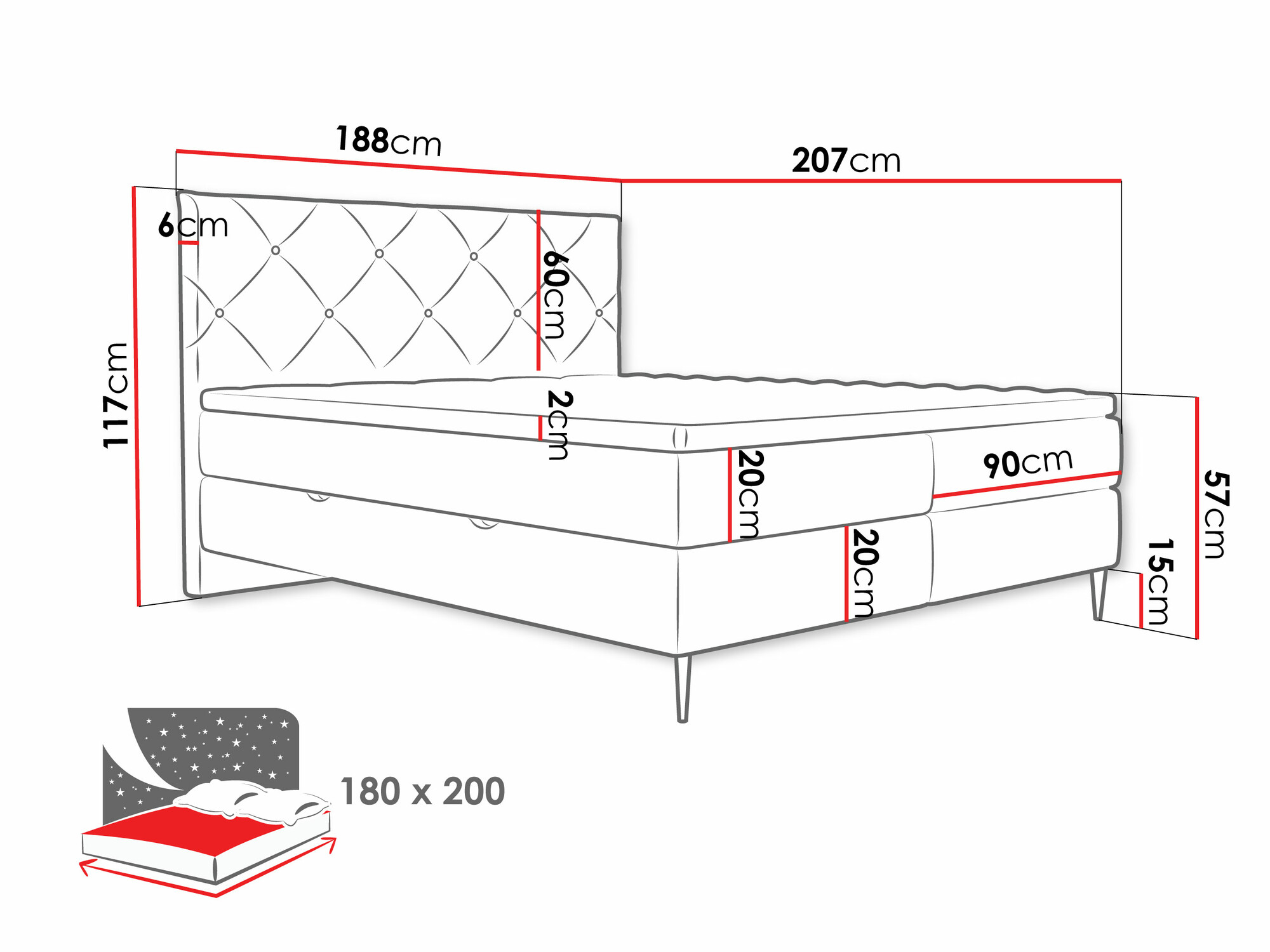 Boxspring ComfiDream 192 (Verita 52)