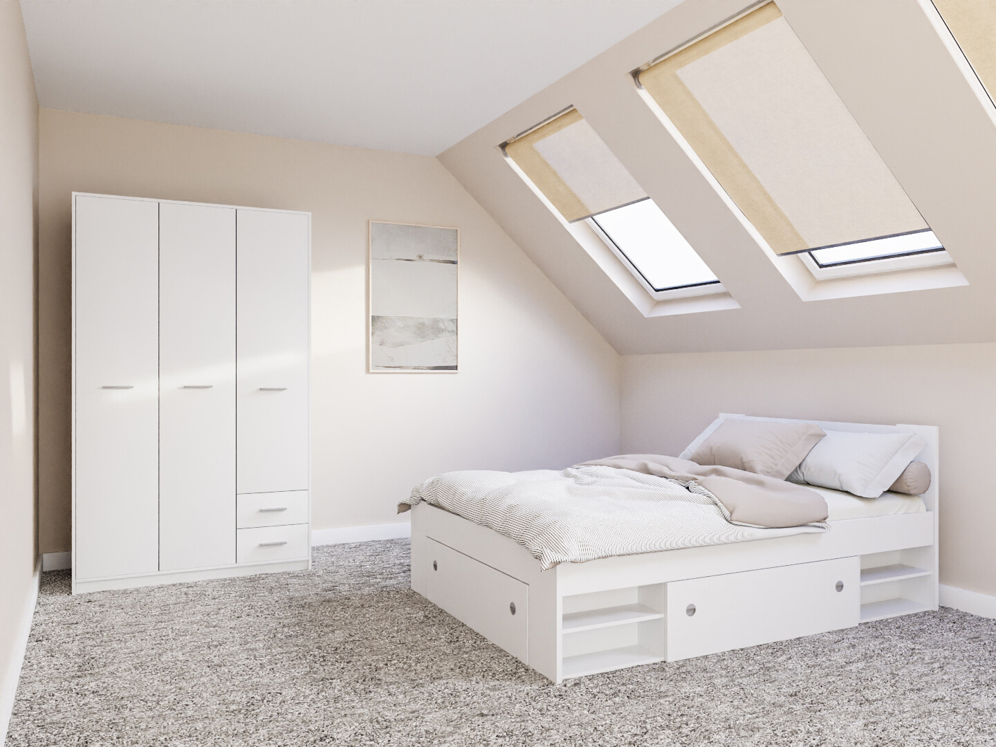 Slaapkamer set Novsore 158 (Wit)