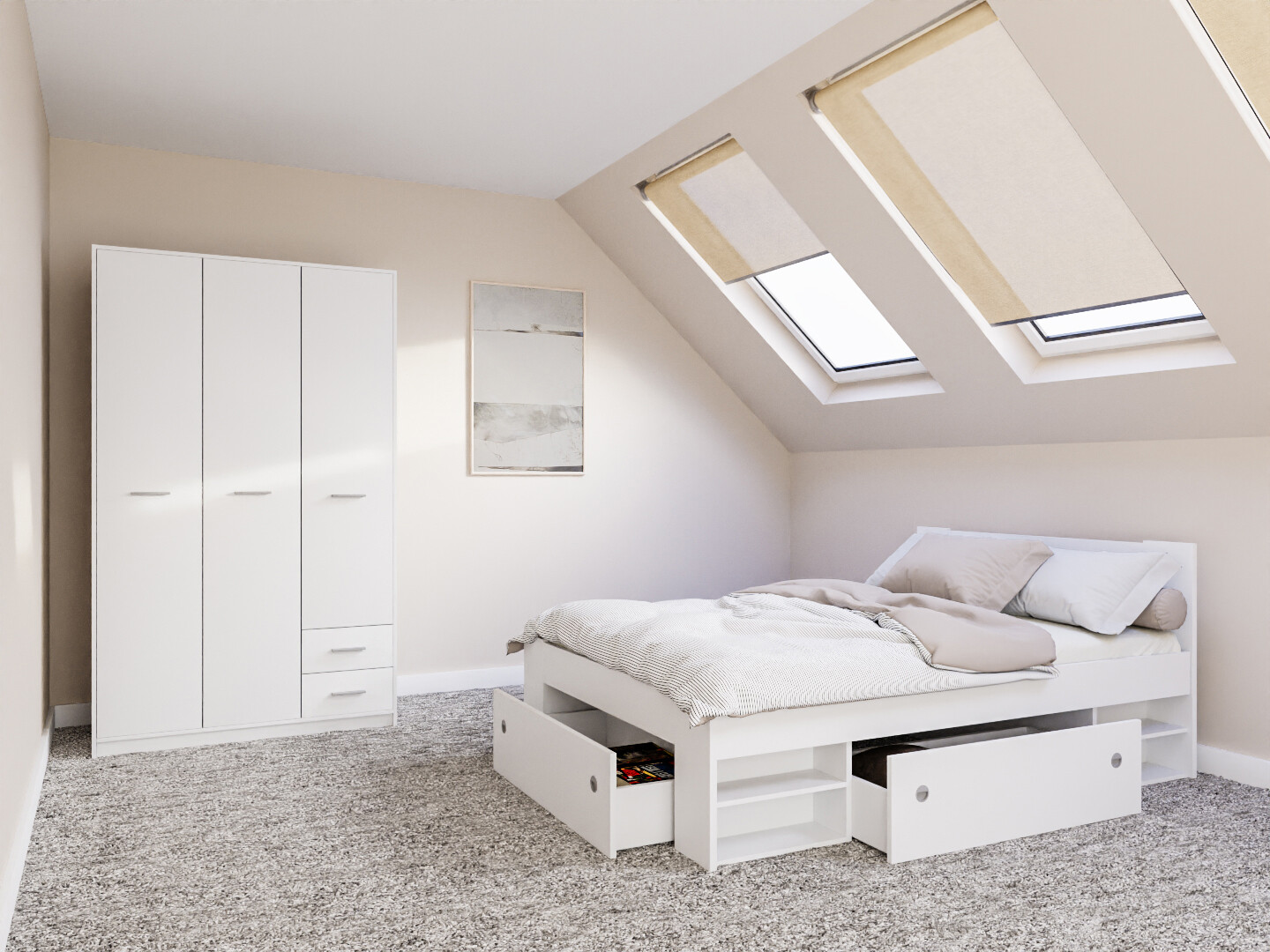 Slaapkamer set Novsore 158 (Wit)