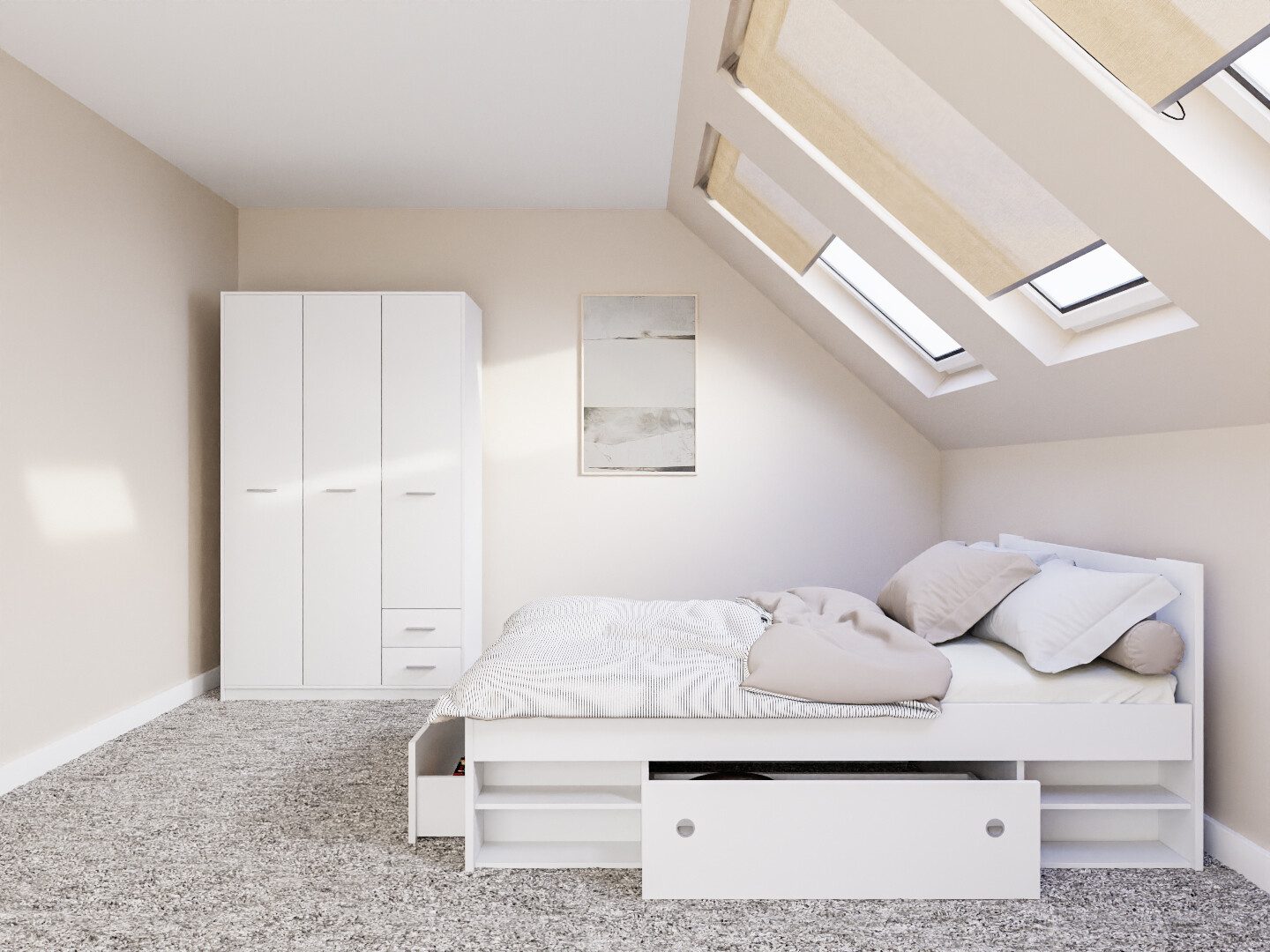 Slaapkamer set Novsore 158 (Wit)