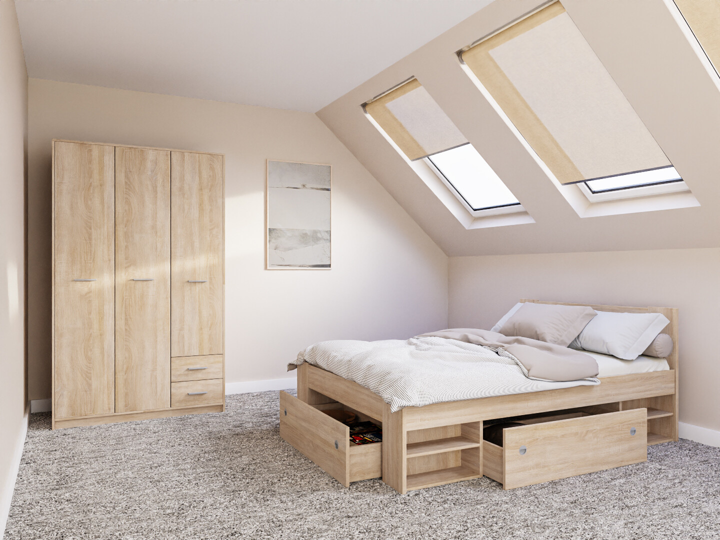 Slaapkamerset Novsore 158 (Sonoma eik)