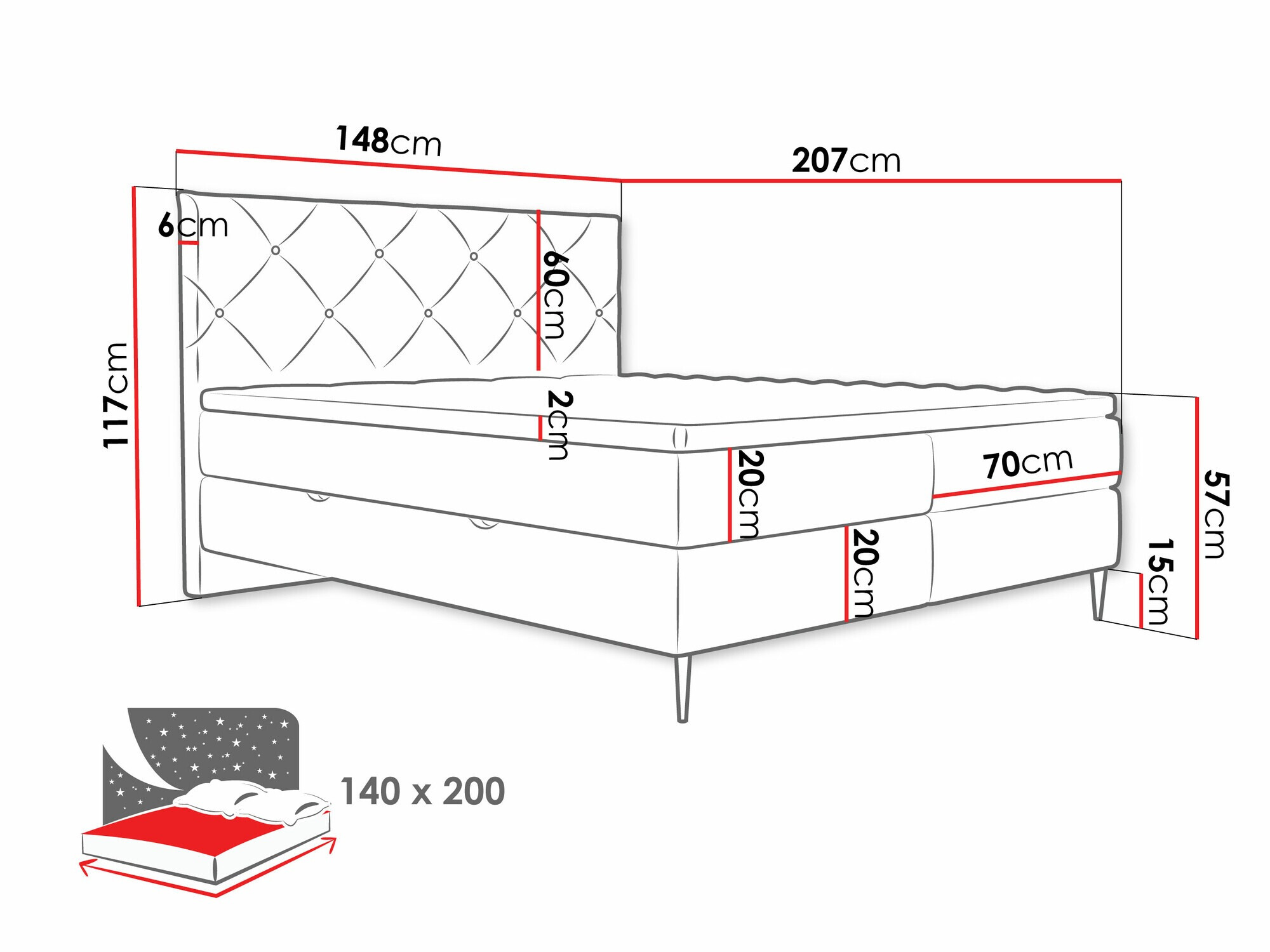 Boxspring ComfiDream 192 (Verita 03)