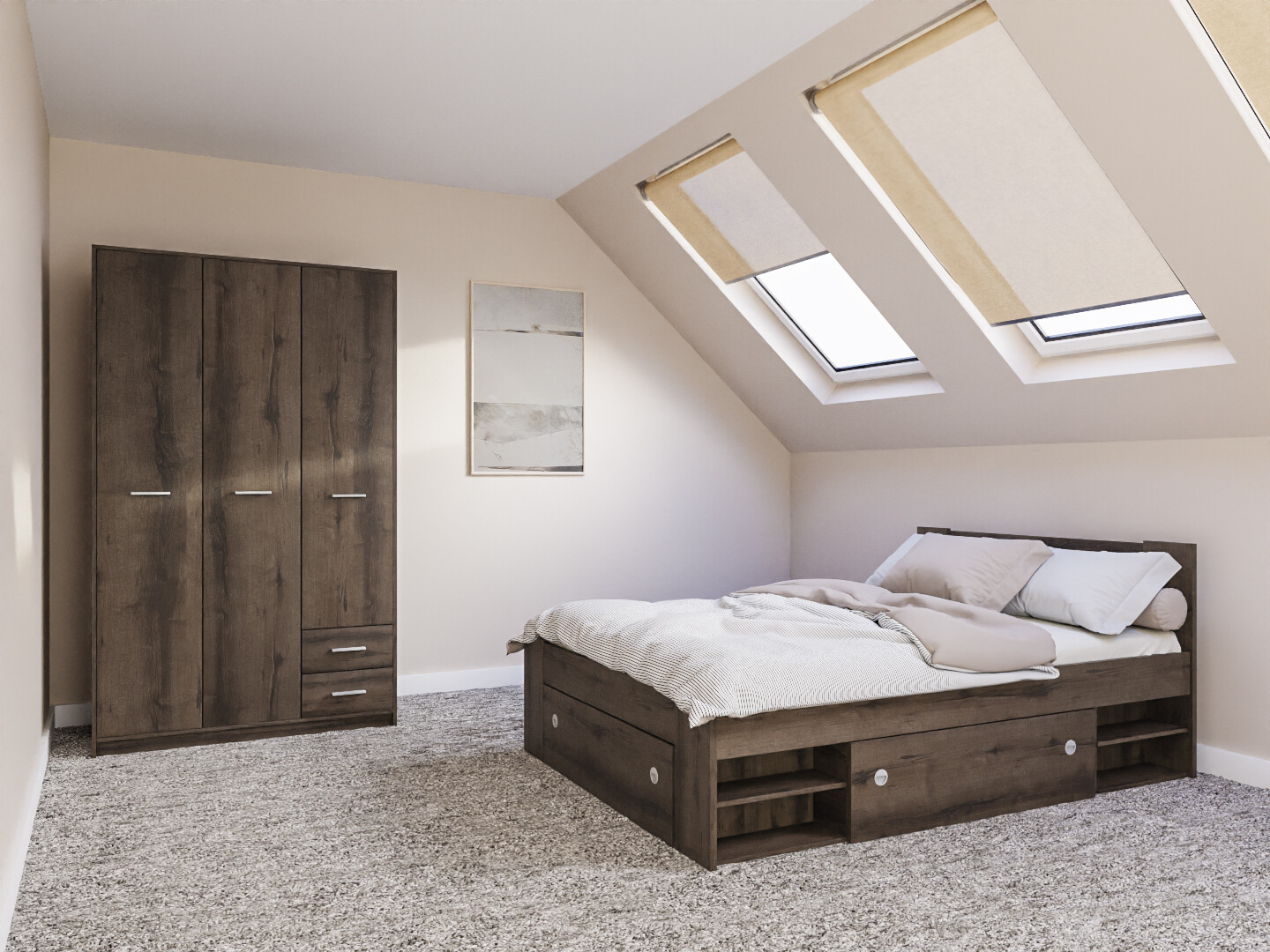 Slaapkamer set Novsore 158 (Donkere eik)