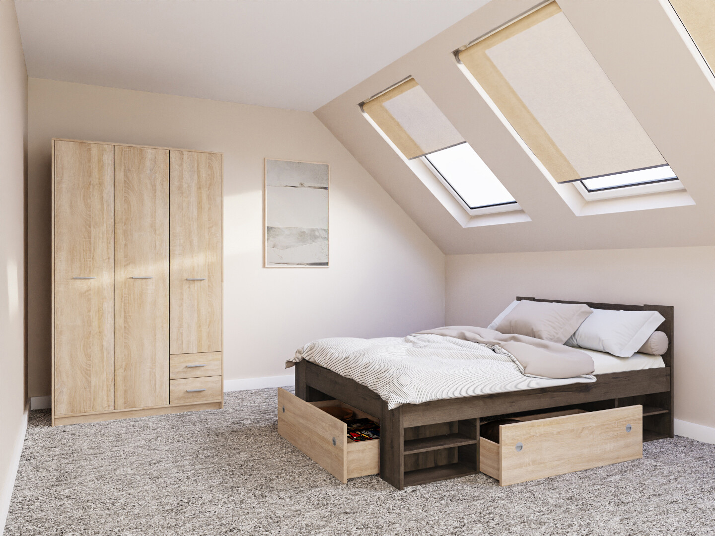 Slaapkamer set Novsore 158 (Donkere eik)