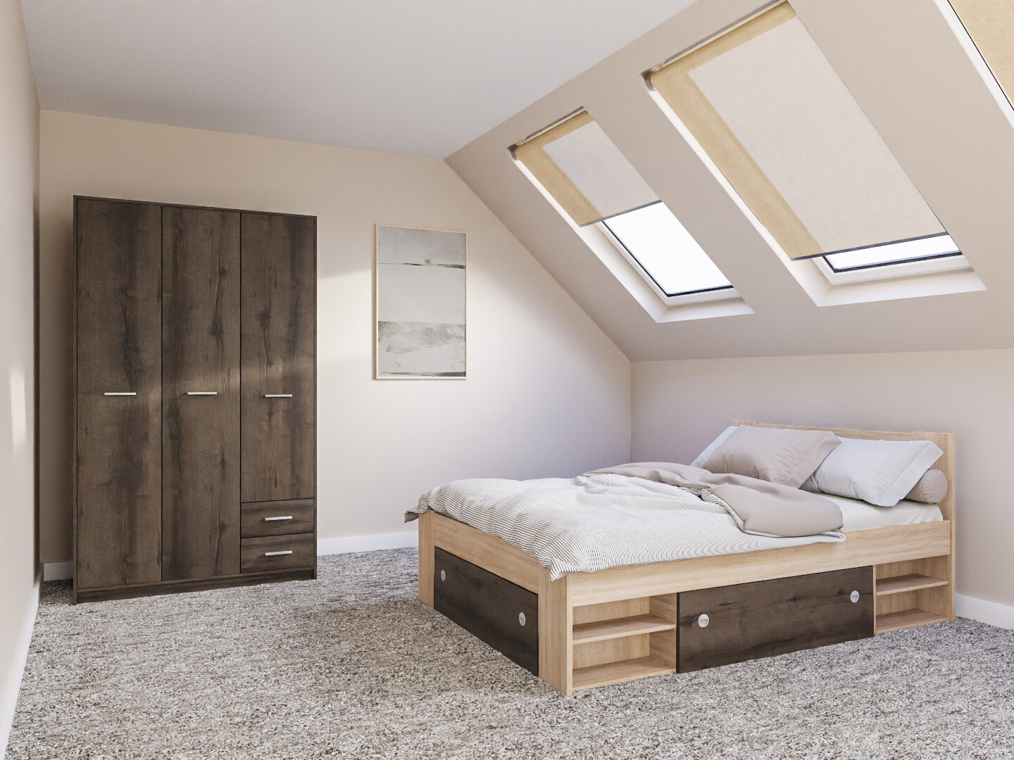 Slaapkamer set Novsore 158 (Sonoma eik)