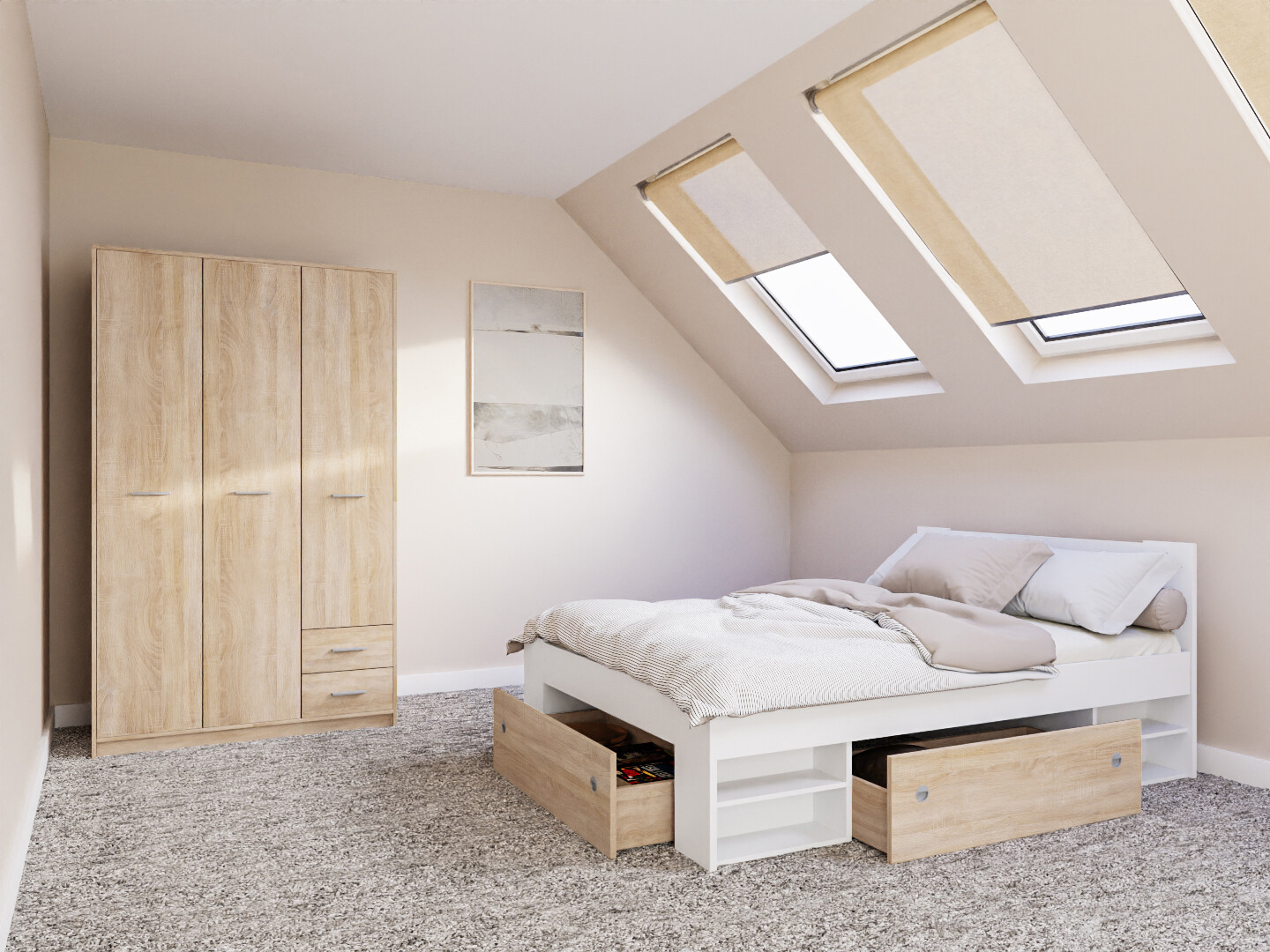 Slaapkamer set Novsore 158 (Wit)