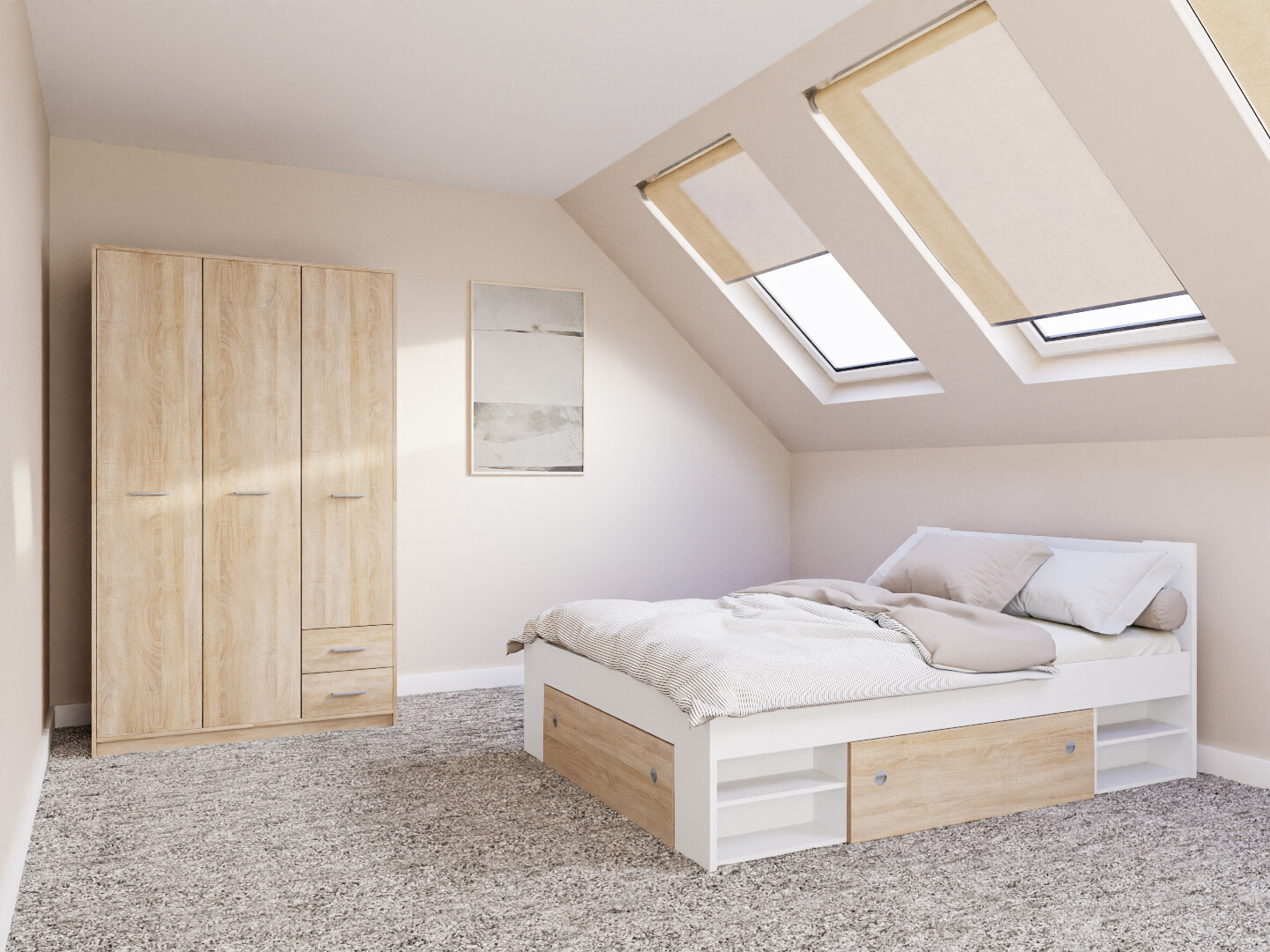 Slaapkamer set Novsore 158 (Wit)