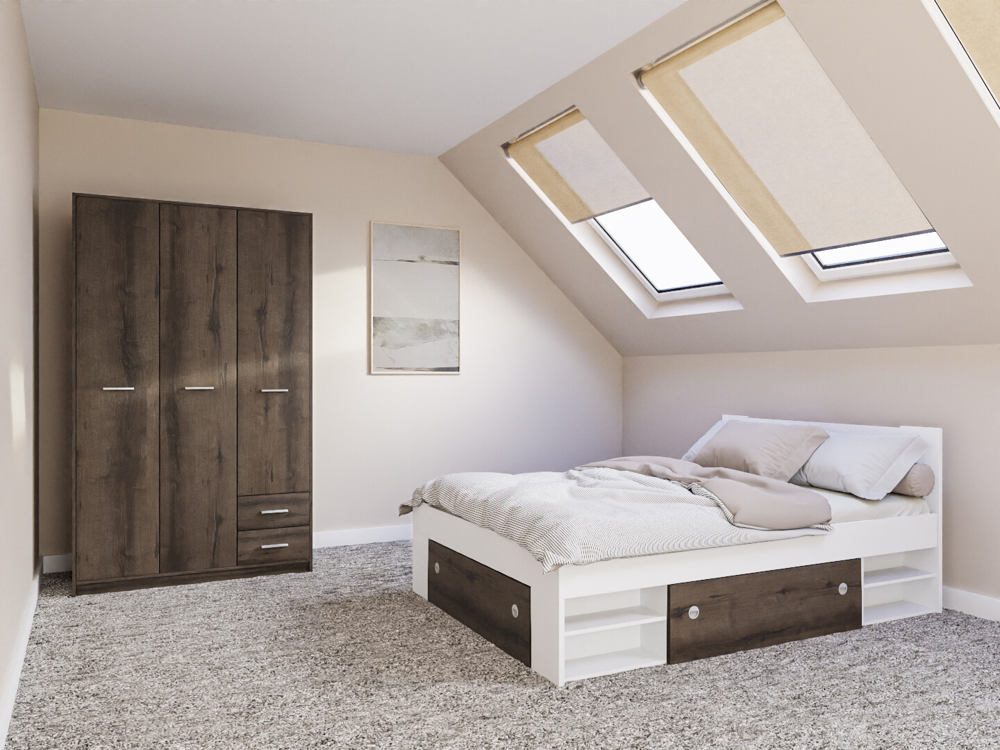 Slaapkamer set Novsore 158 (Wit)