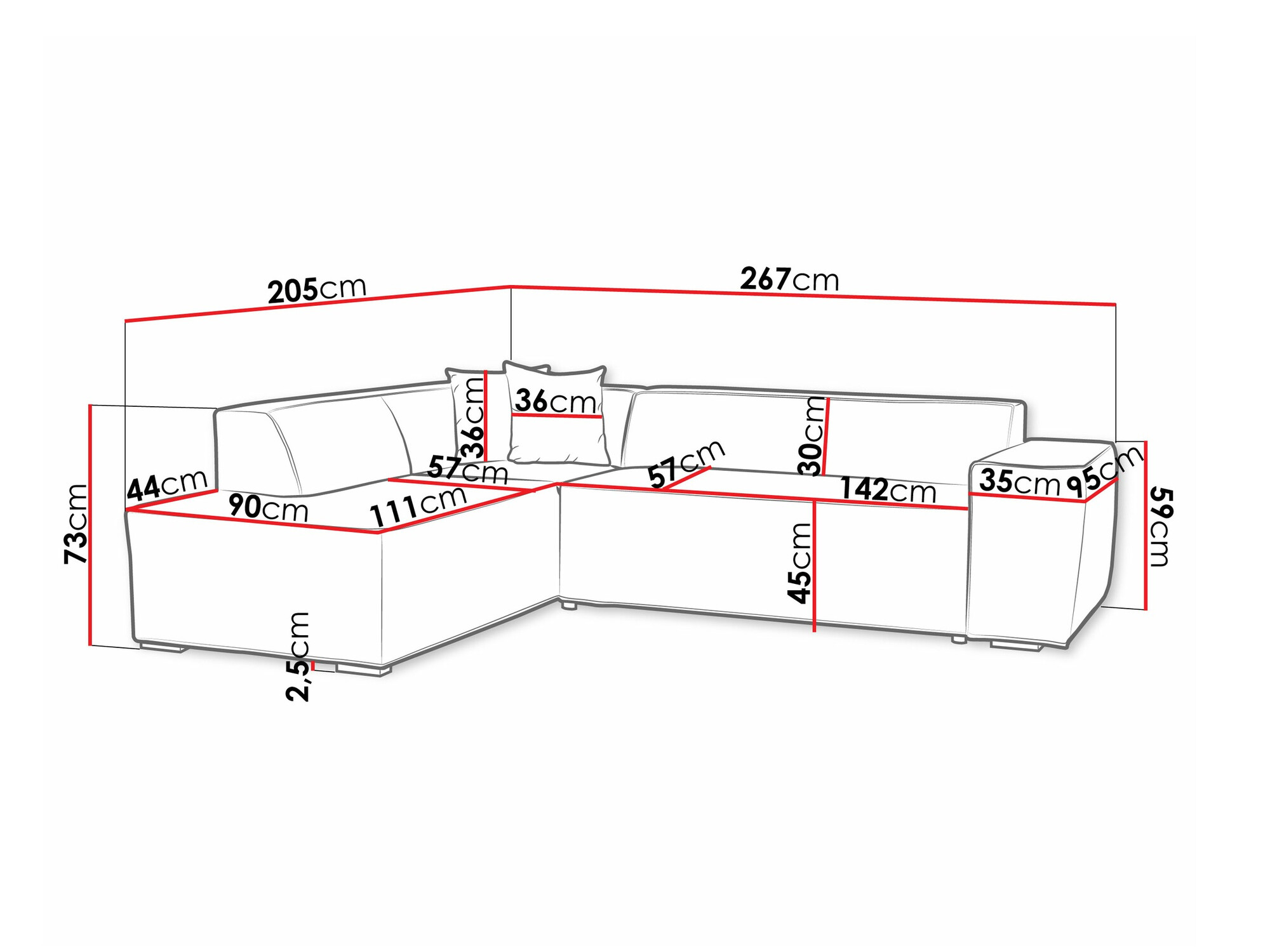 Hoekbank Comfivo 289 (Sorriso 04 + Sorriso 01)