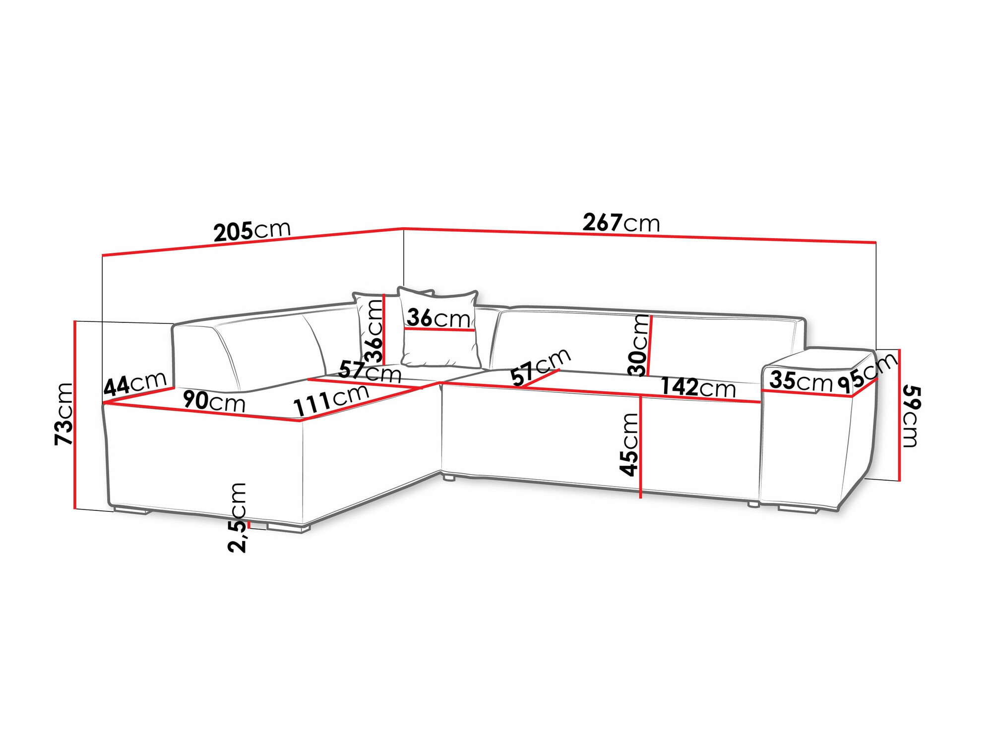 Hoekbank Comfivo 289 (Sorriso 04 + Sorriso 01)
