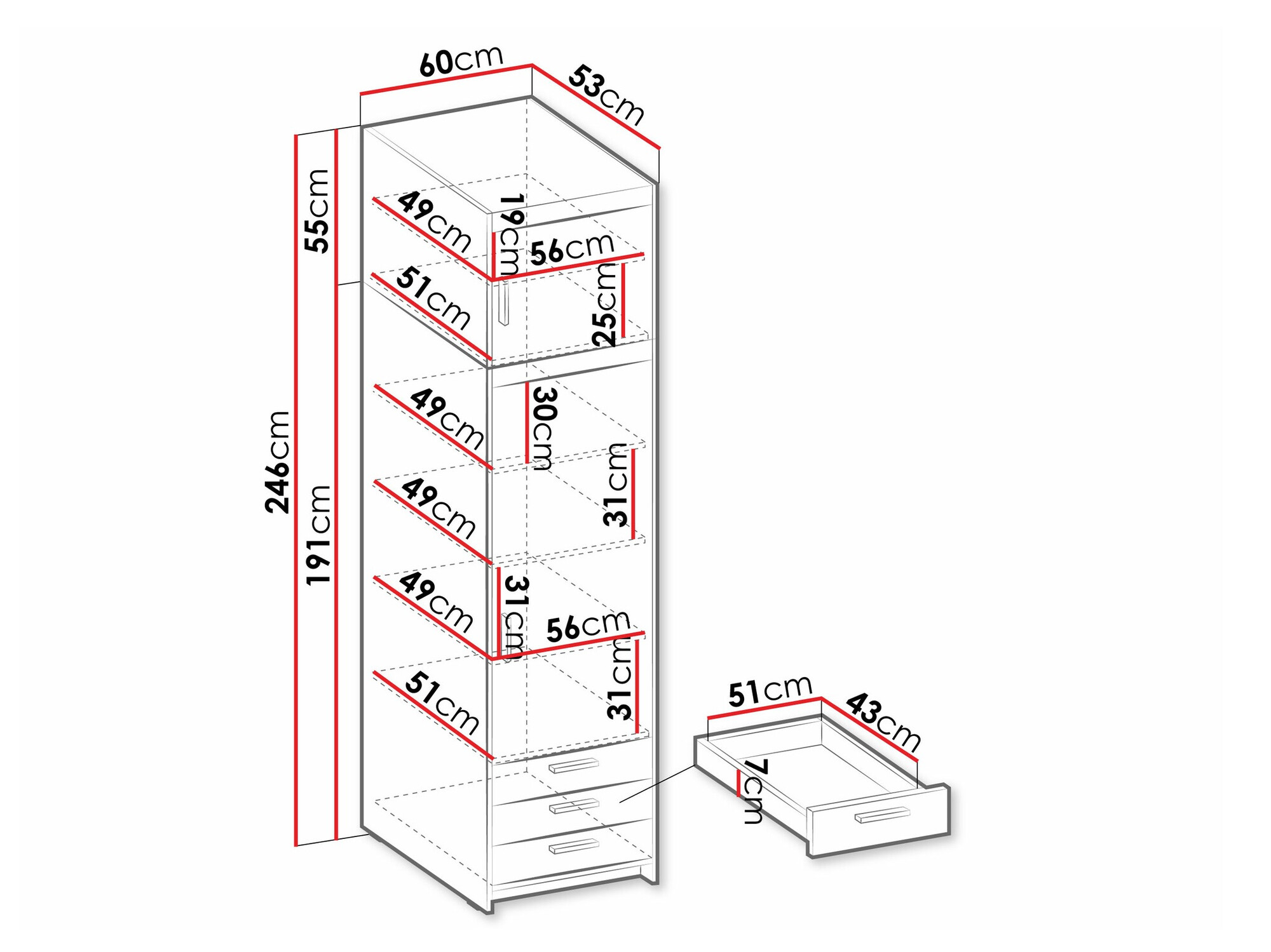 Boekenkast Novduni 111 (Wit)