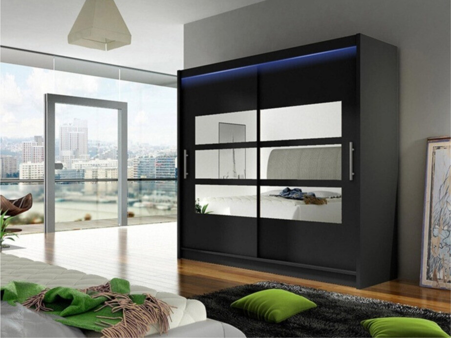 Kledingkast Closico 101 (Zwart)