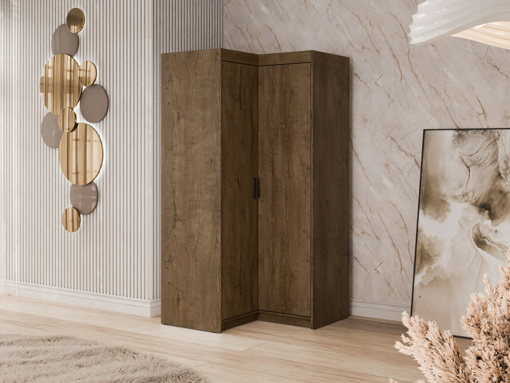 Hoekkledingkast Novduni 116 (Lefkas eik)