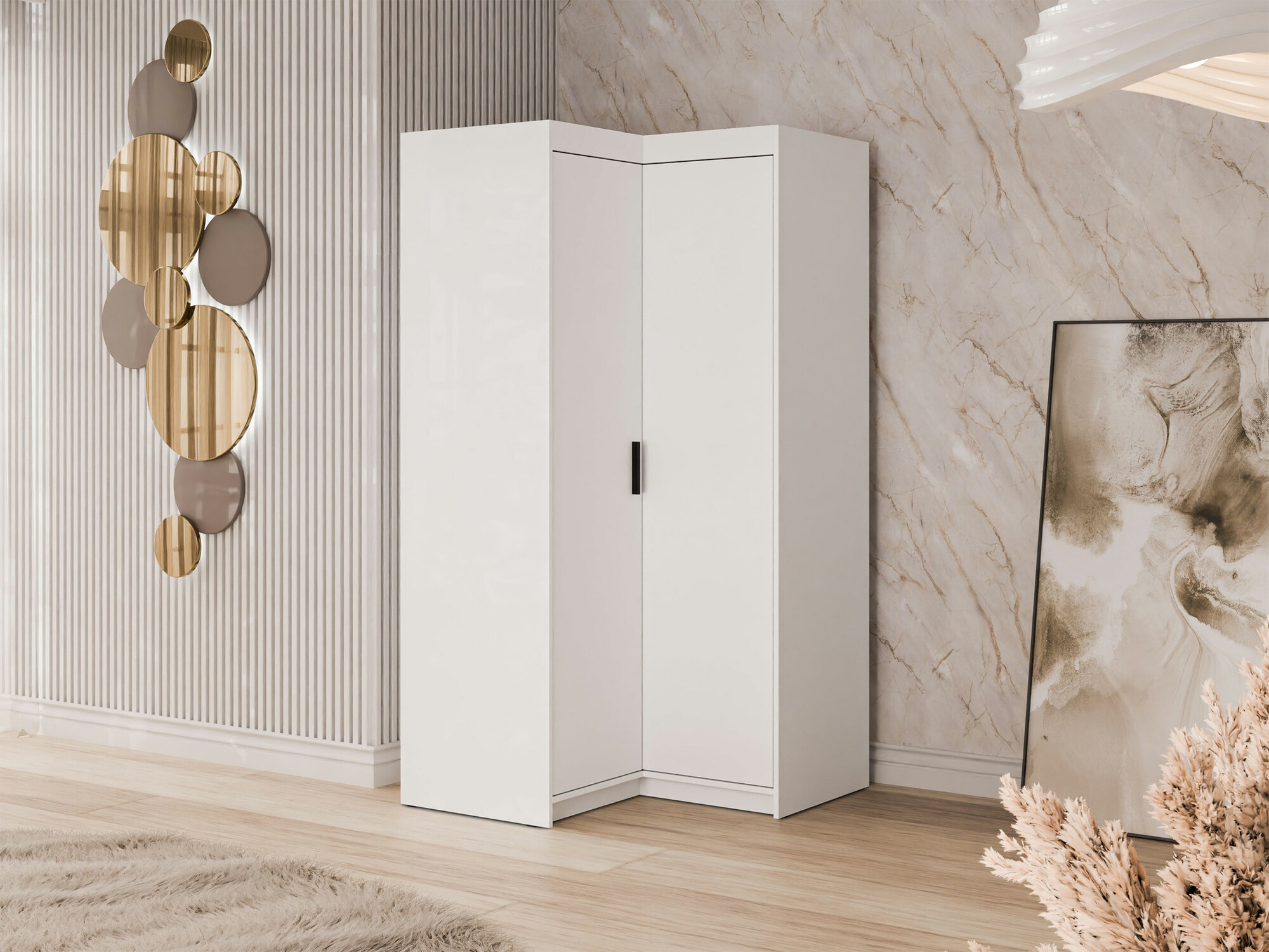 Hoekkledingkast Novduni 116 (Wit)