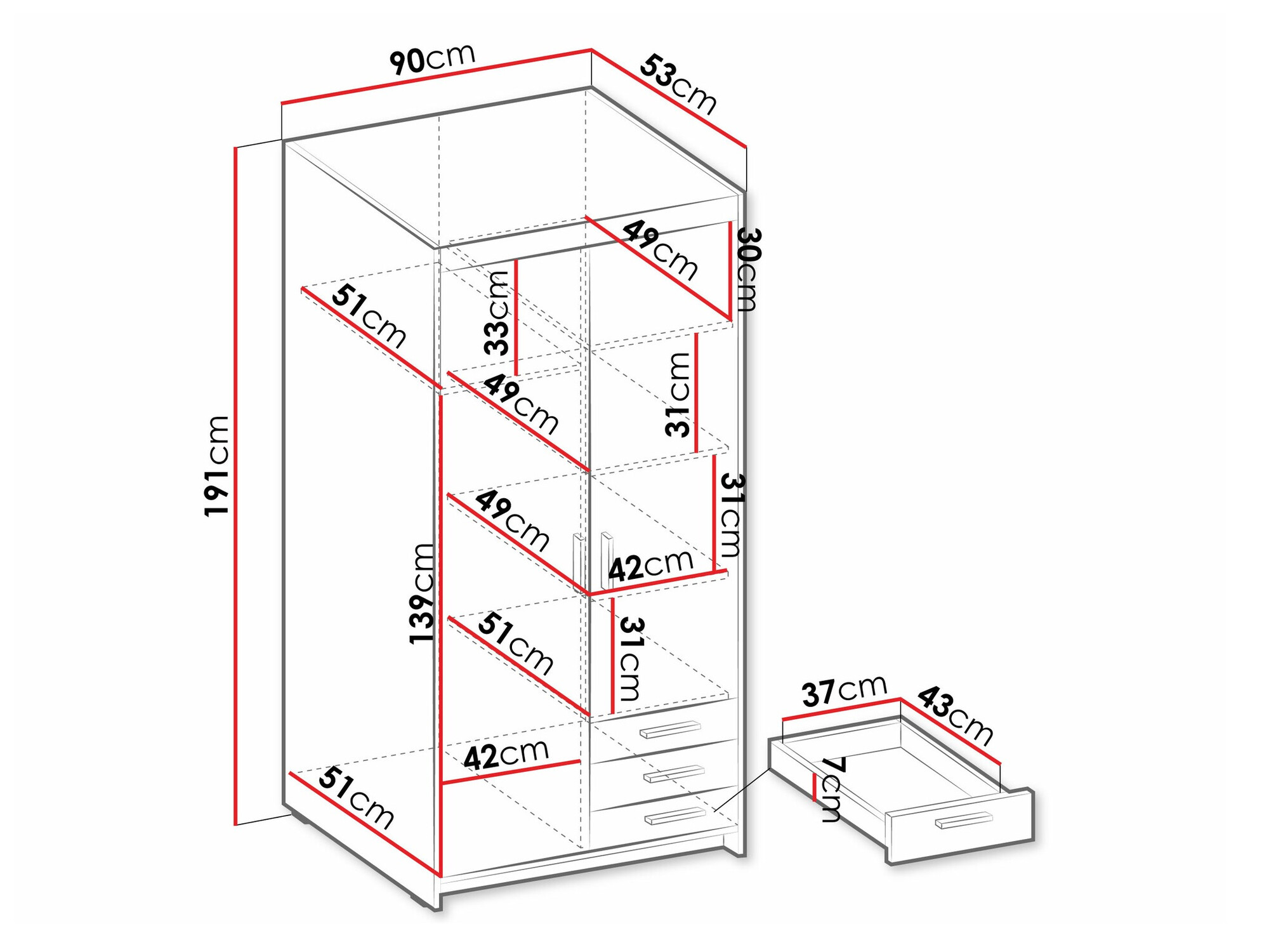 Kledingkast Novduni 112 (Sonoma eik)
