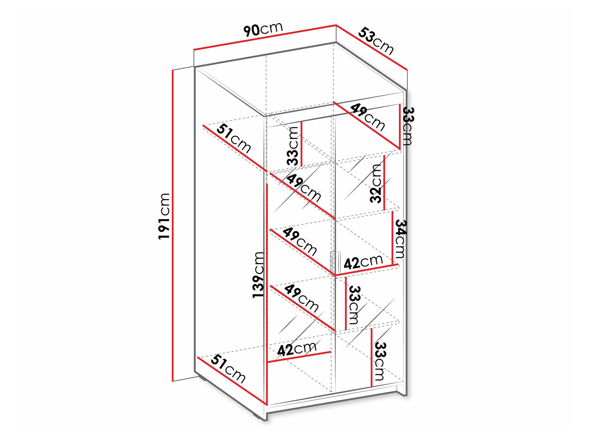 Kledingkast Novduni 114 (Lefkas eik)