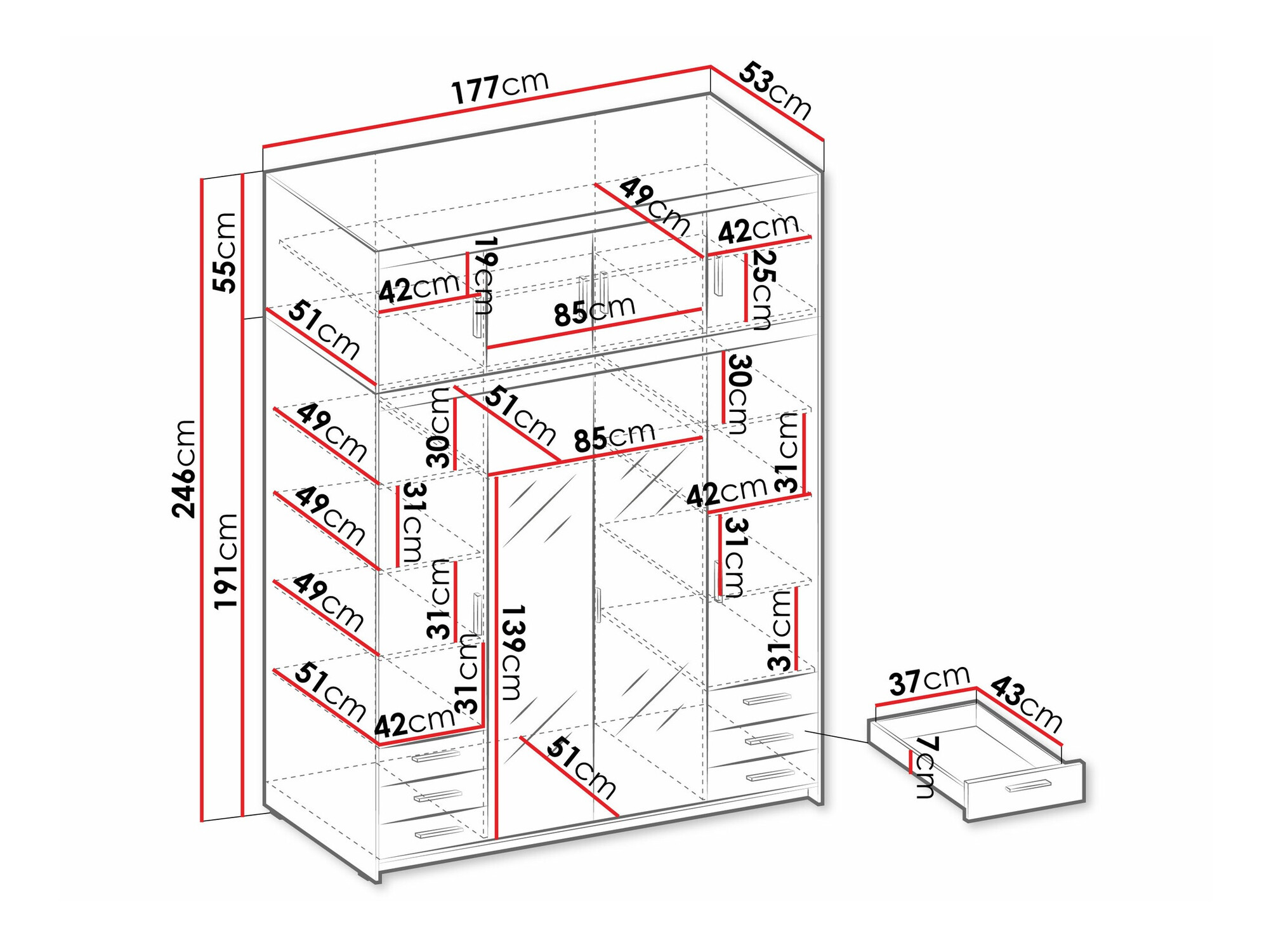 Kledingkast Novduni 120 (Sonoma eik)