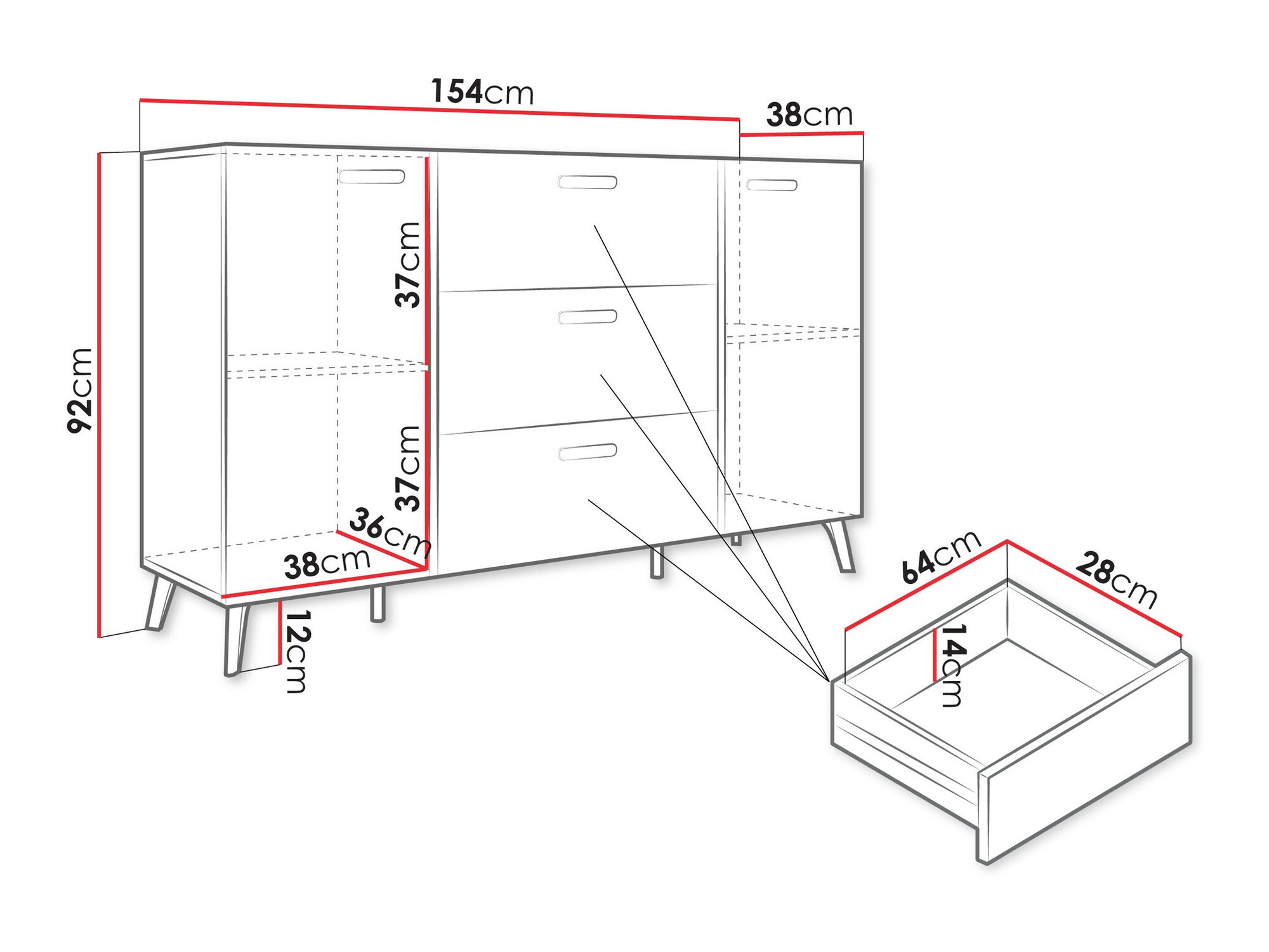 Ladekast Comfivo Teslomo 109 (Kasjmier + Glanzend kasjmier)