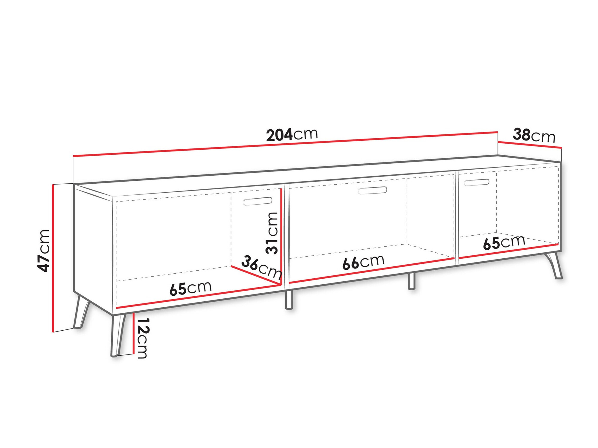 TV-meubel Comfivo Capella I (Kasjmier + Glanzend kasjmier)
