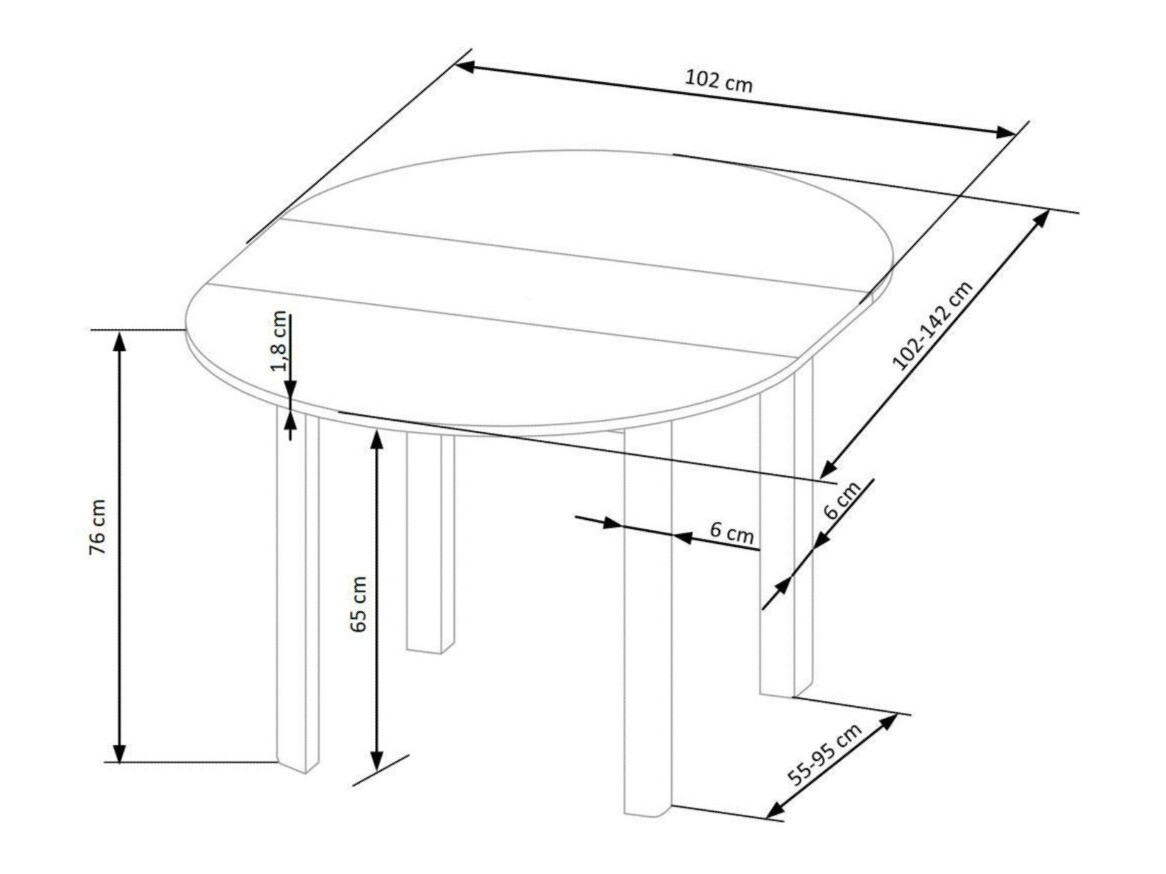 Tafel Houston 961 (Artisan eiken + Zwart)