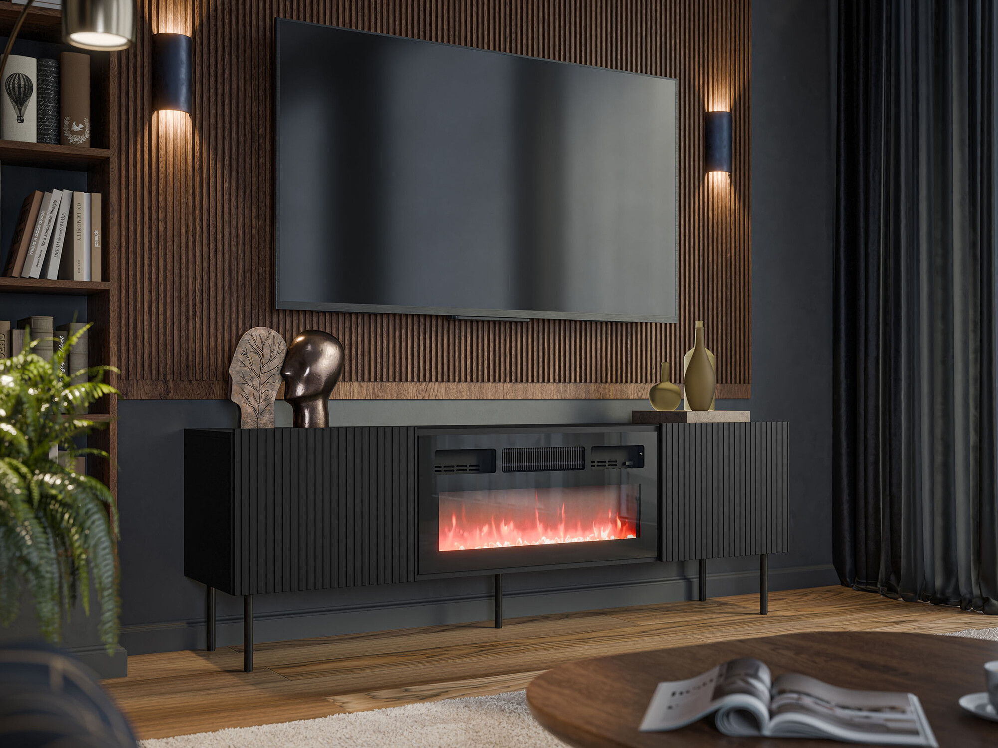 TV-meubel Charlotte 210 (Zwart)