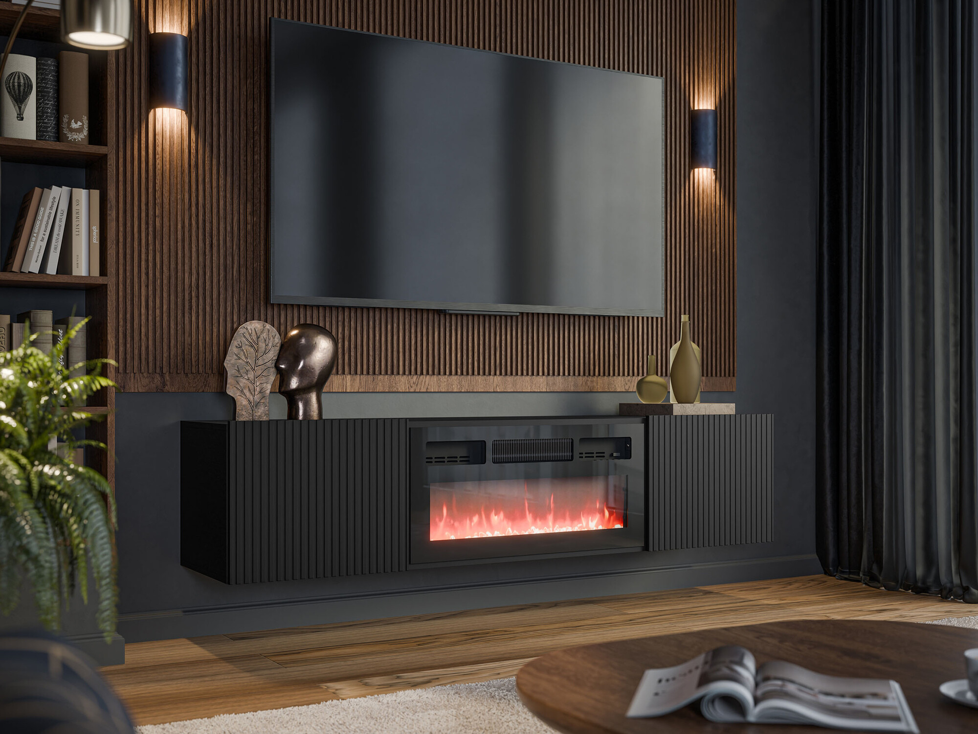 TV-meubel Charlotte 210 (Zwart)