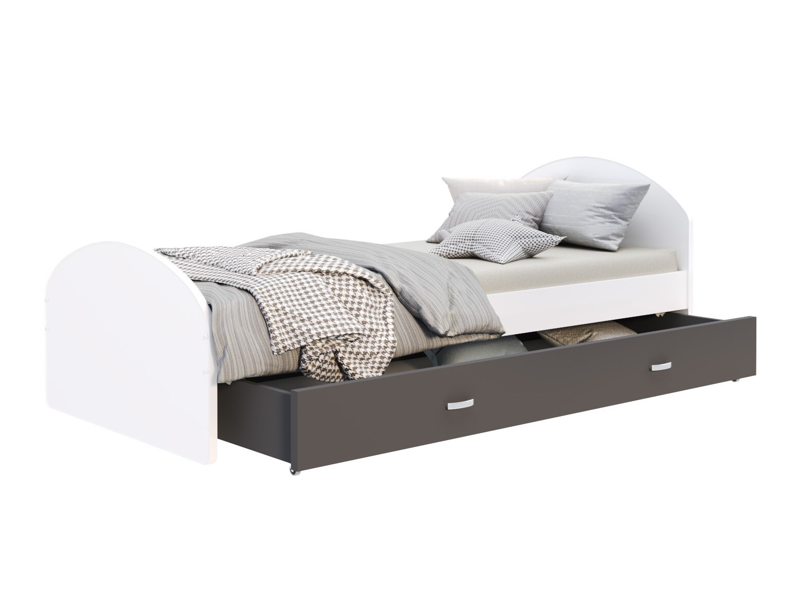 Bed Aurora 177 (Wit + Grijs)