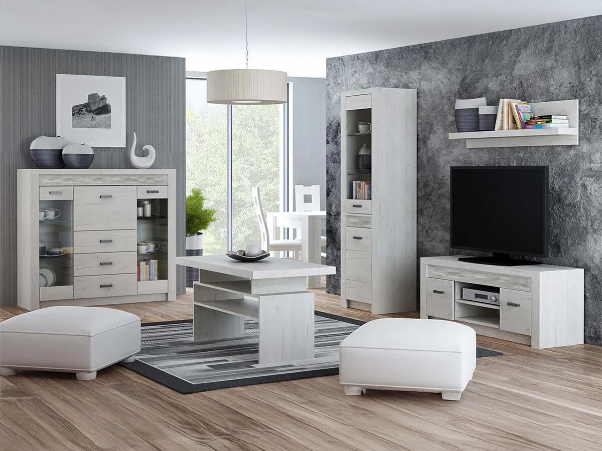 TV-meubel Serfeno 106 (Ambachtelijk wit)