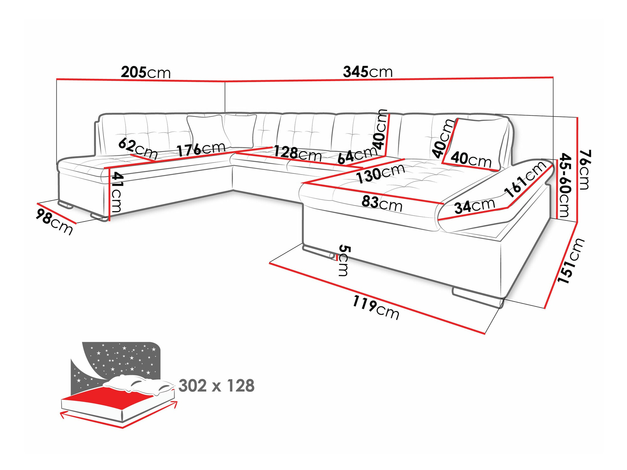 Hoekbank Comfivo 150 (Coral 65)