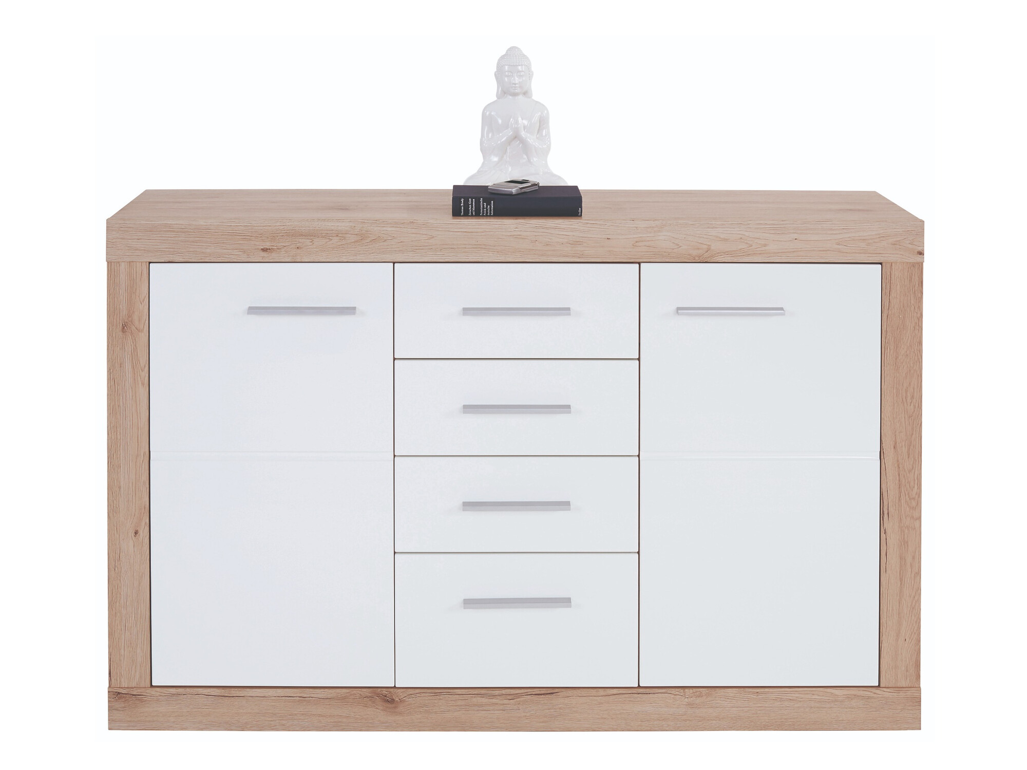 Ladekast Romfera 100 (Wit + San Remo eik)