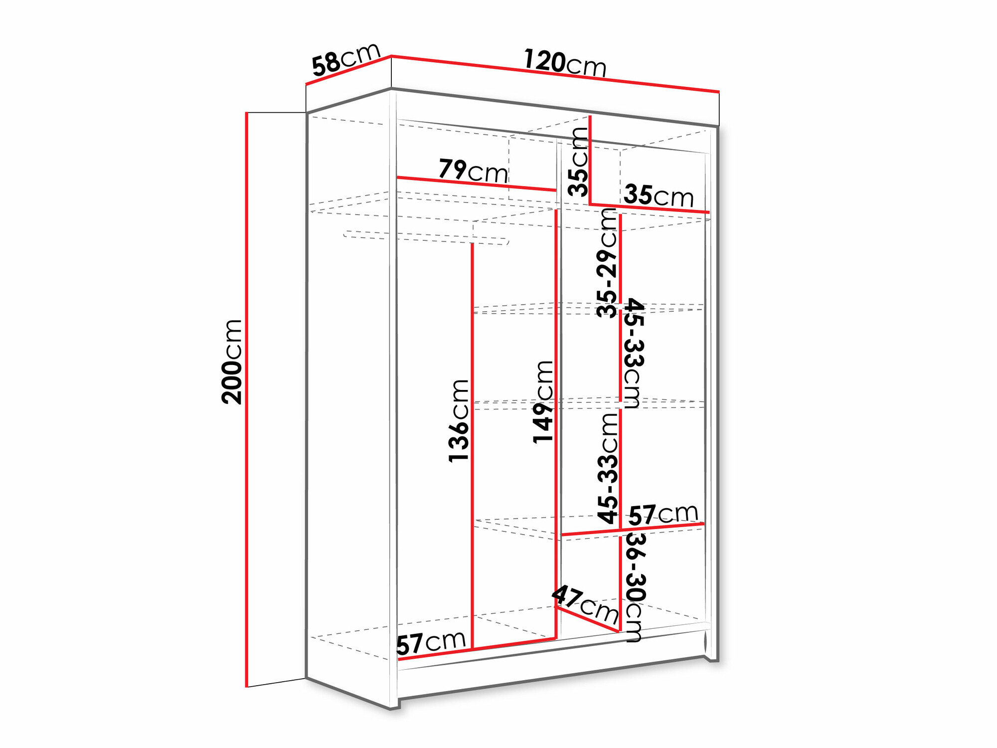 Kledingkast Closico Pacron VII (Wit)
