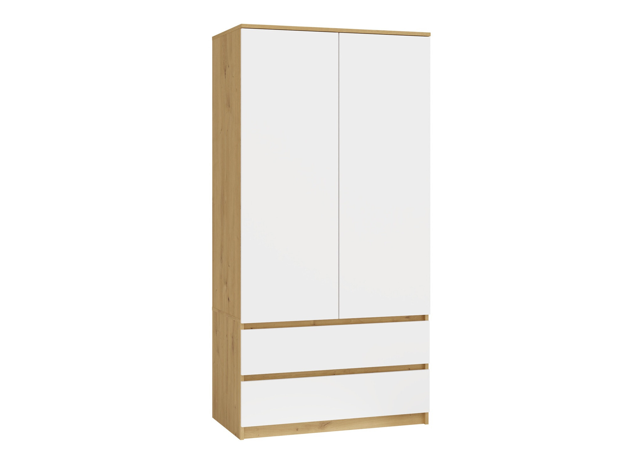 Kledingkast Elbvelu 116 (Artisan eiken + Wit)