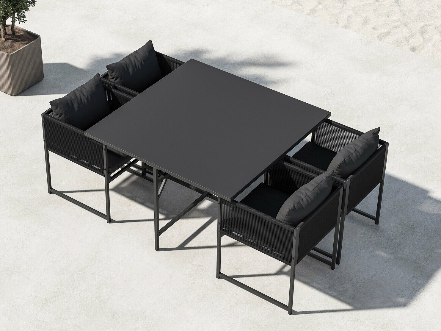 Tafel en stoelen set Dallas 4736