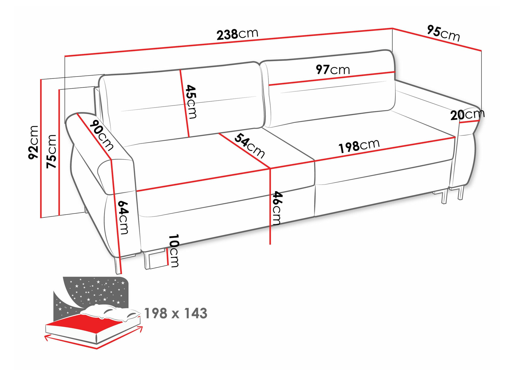 Slaapbank Stonecrest 104 (Sierra 741)