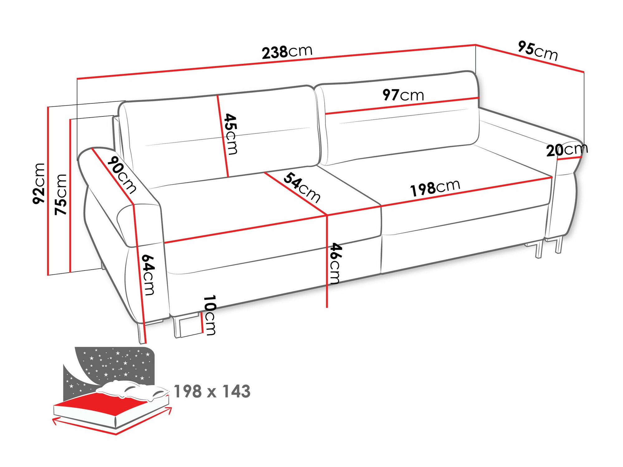 Slaapbank Stonecrest 104 (Sierra 746)