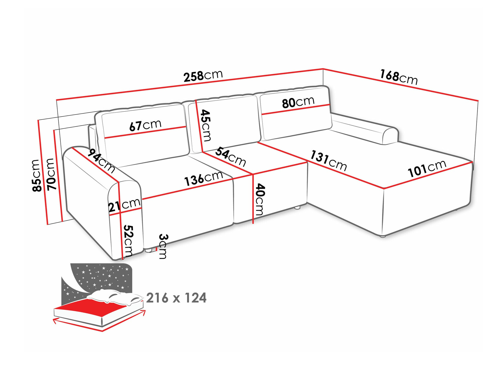 Hoekbank Stonecrest 105 (Sierra 748)